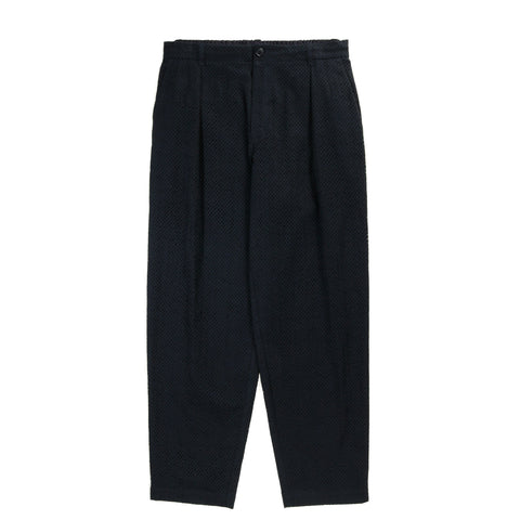 BLUE BLUE JAPAN MEYER LACE TUCKED STRAIGHT PANTS DARK NAVY