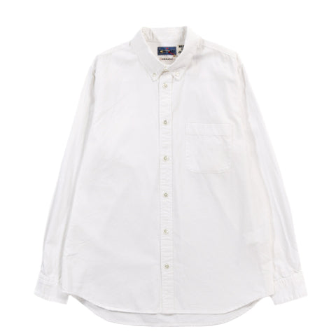 BLUE BLUE JAPAN FINE OXFORD BUTTON DOWN LS SHIRT WHITE