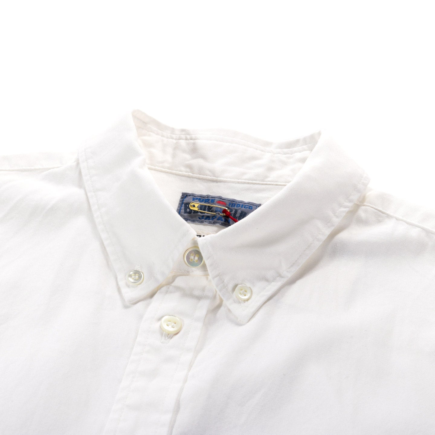 BLUE BLUE JAPAN FINE OXFORD BUTTON DOWN LS SHIRT WHITE