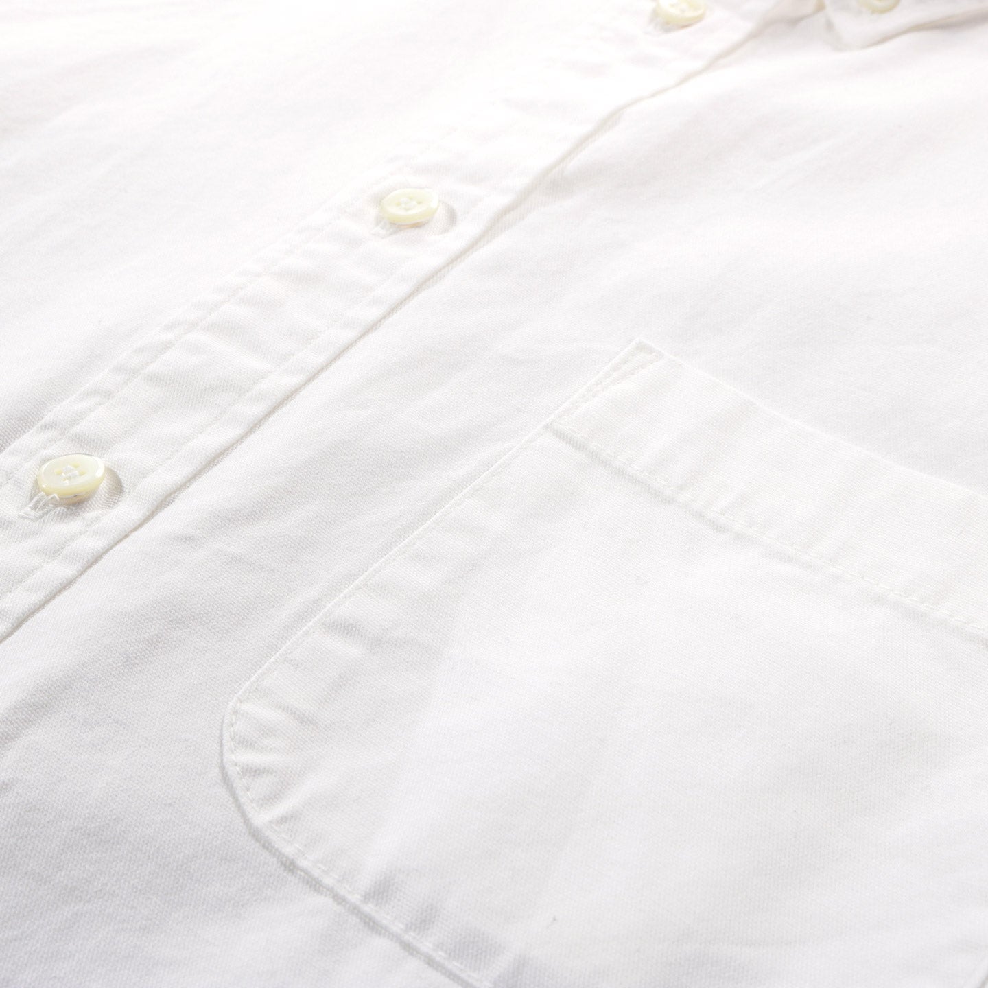 BLUE BLUE JAPAN FINE OXFORD BUTTON DOWN LS SHIRT WHITE