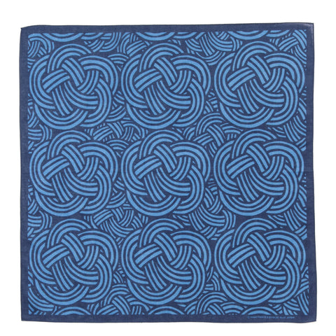 BLUE BLUE JAPAN MIZUHIKI PATTERENED BANDANA DARK NAVY
