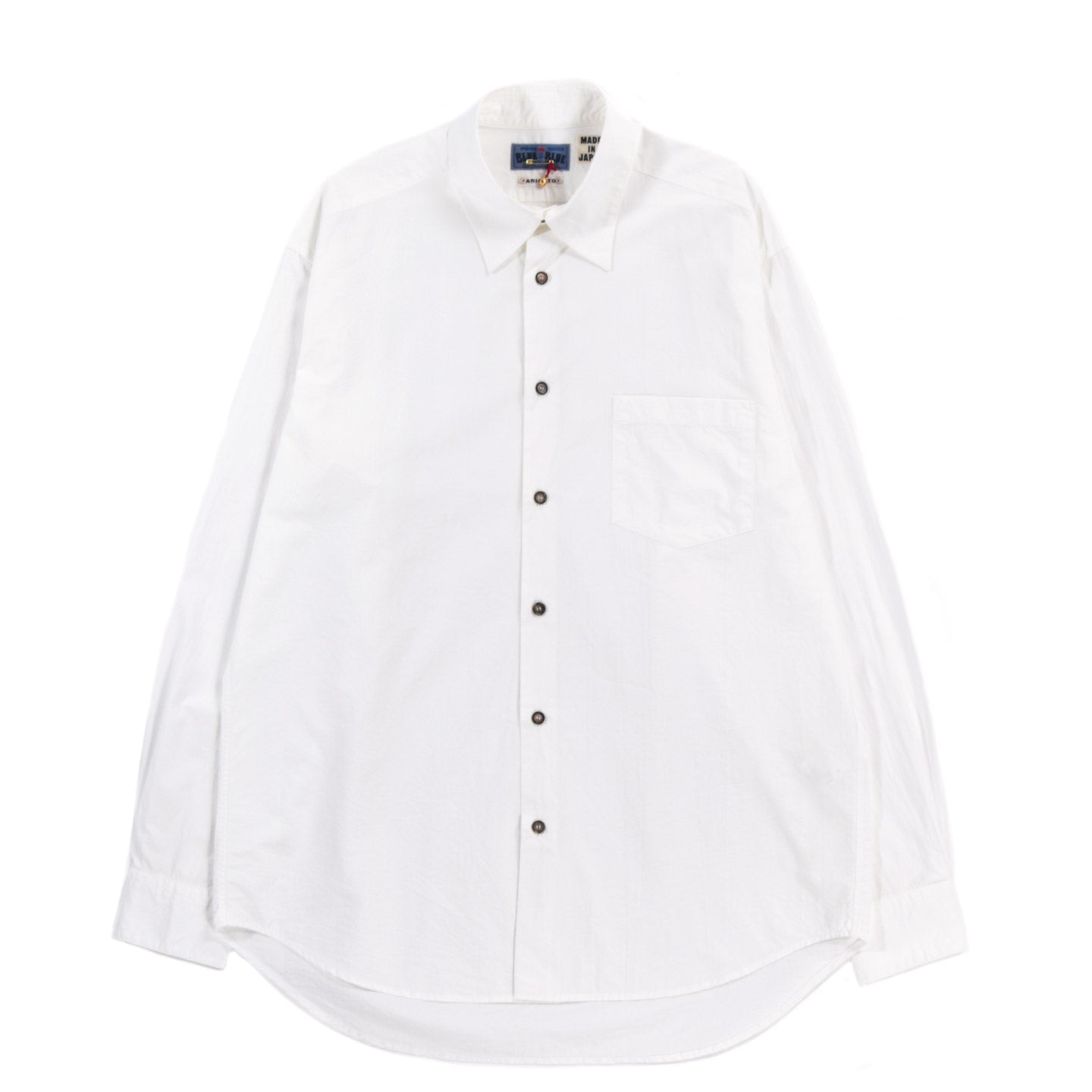 BLUE BLUE JAPAN ORGANIC COTTON REGULAR COLLAR SHIRT WHITE