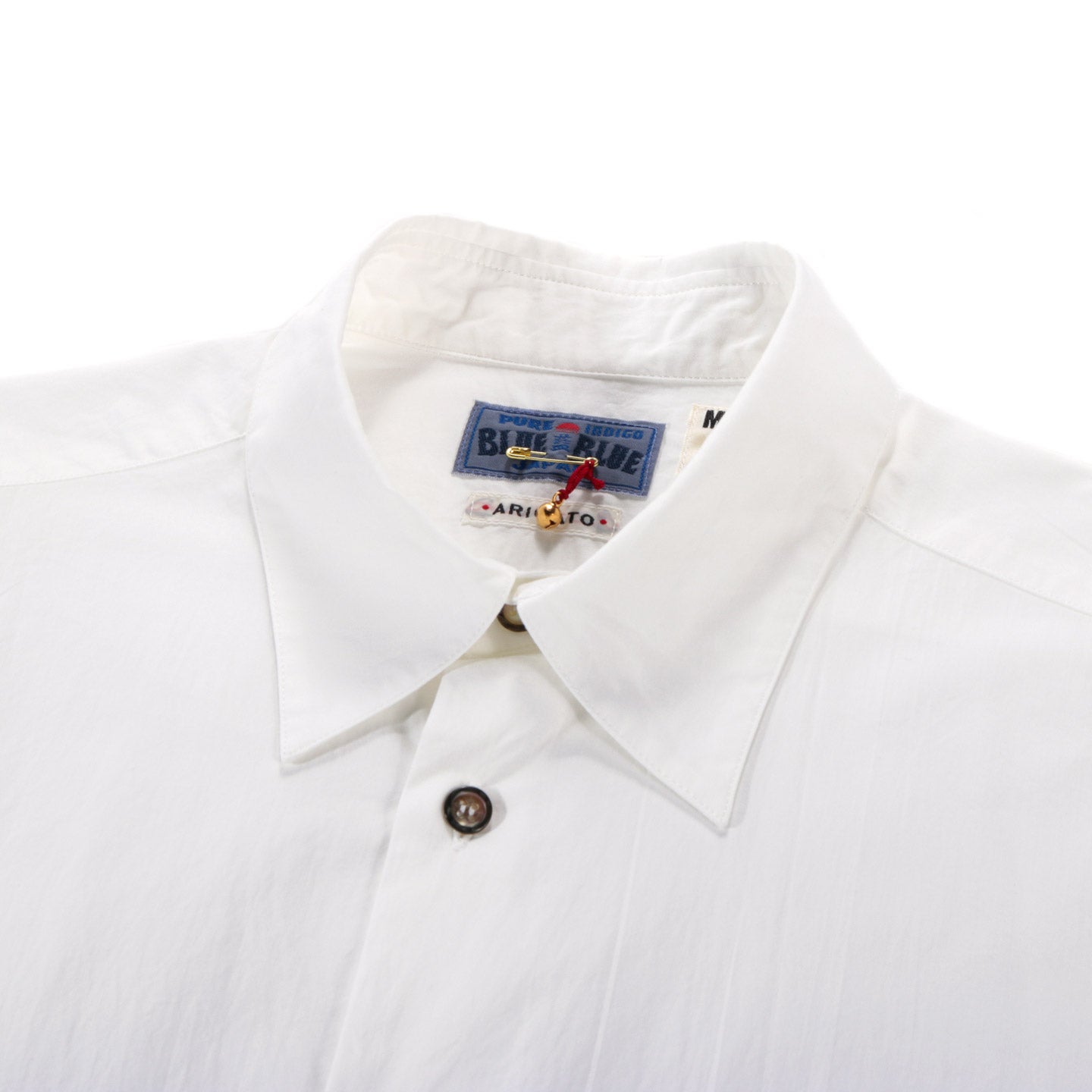 BLUE BLUE JAPAN ORGANIC COTTON REGULAR COLLAR SHIRT WHITE