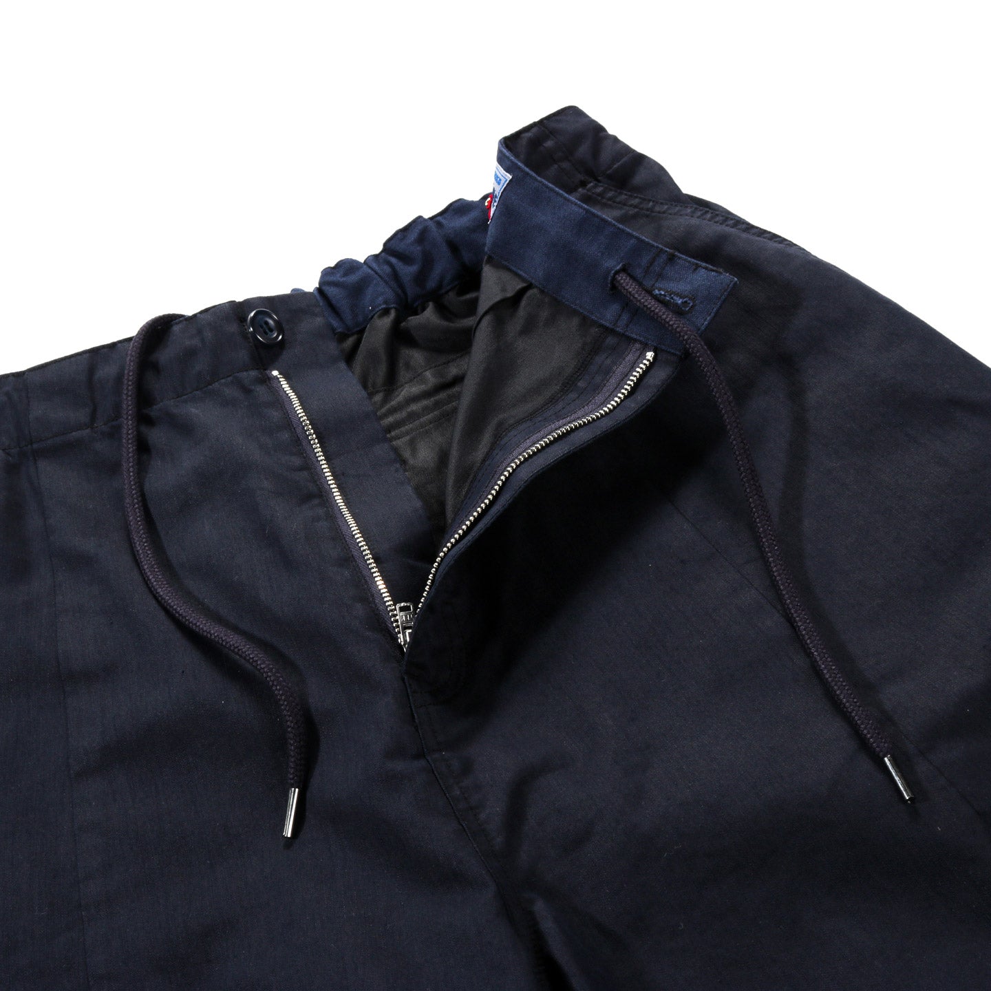 BLUE BLUE JAPAN NYLON SATIN WIDE DART PANTS INDIGO