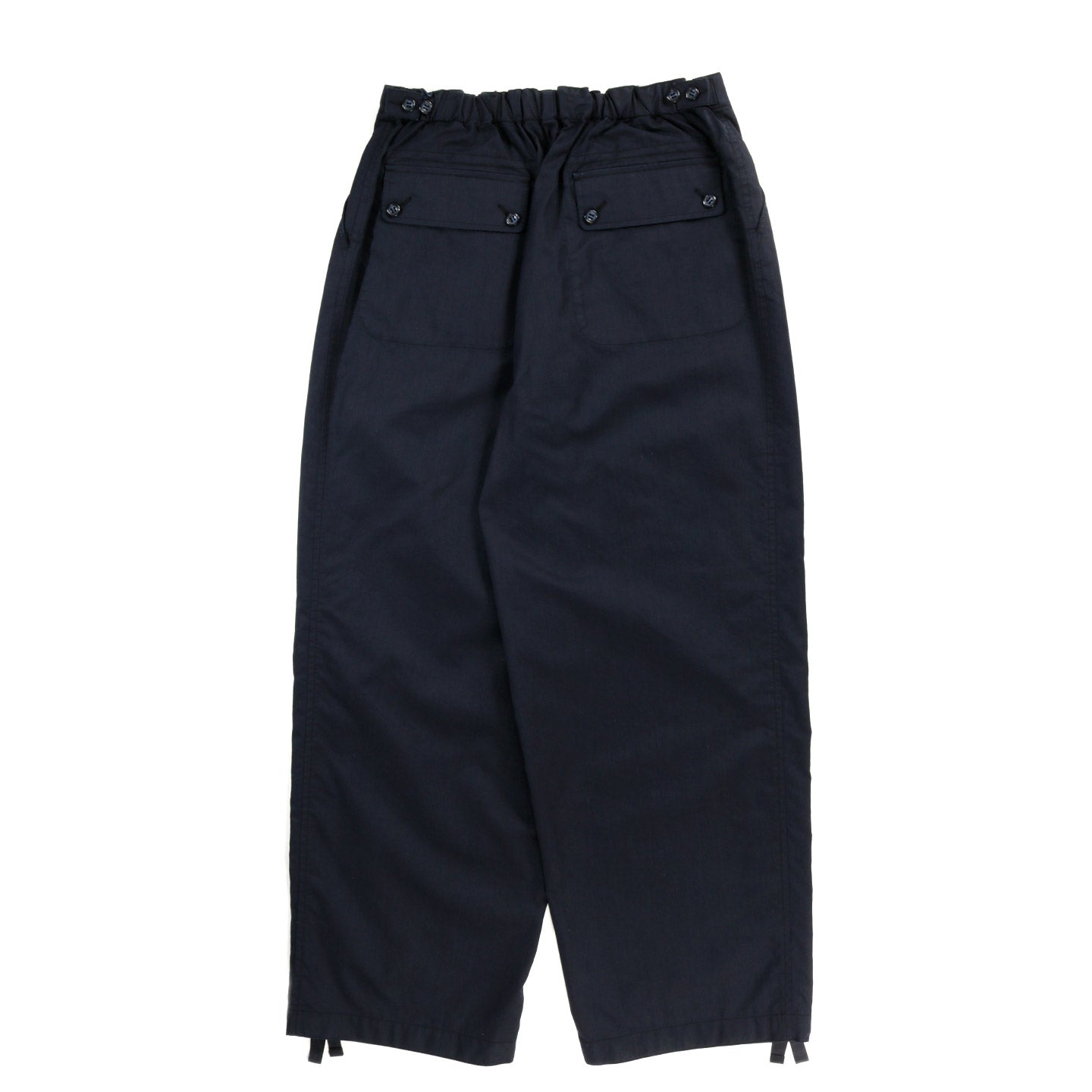 BLUE BLUE JAPAN NYLON SATIN WIDE DART PANTS INDIGO