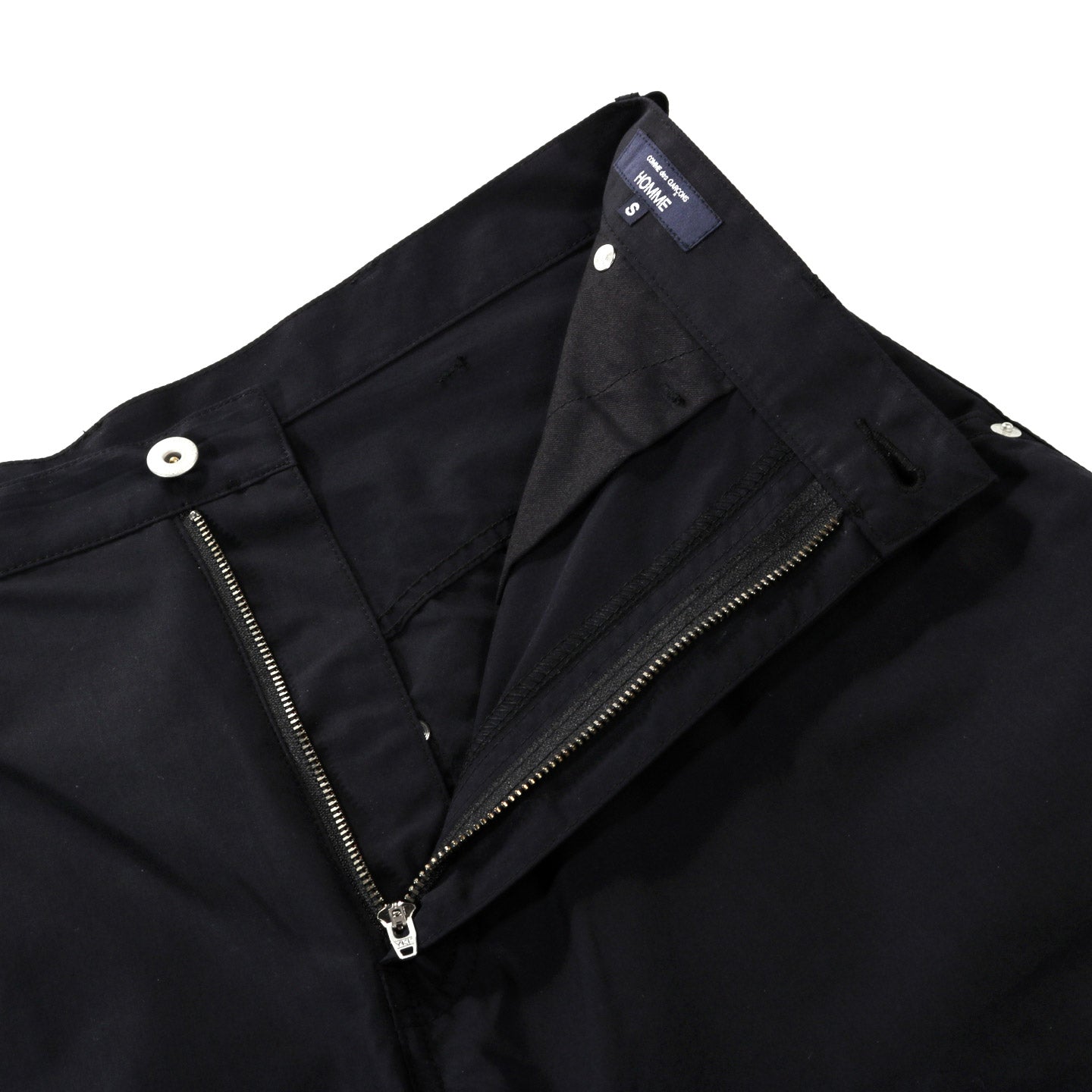 COMME DES GARCONS HOMME P026 WIDE COTTON POPLIN PANTS BLACK