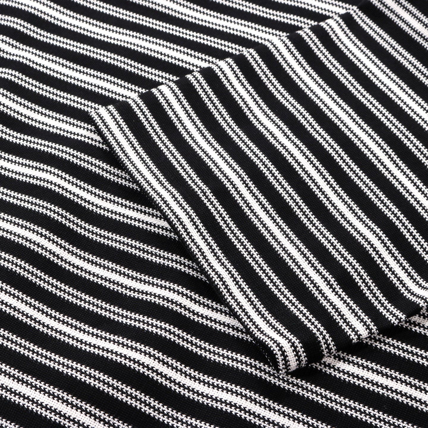 COMME DES GARCONS HOMME T018 COTTON RASCHEL STRIPE SHORTSLEEVE PULLOVER BLACK