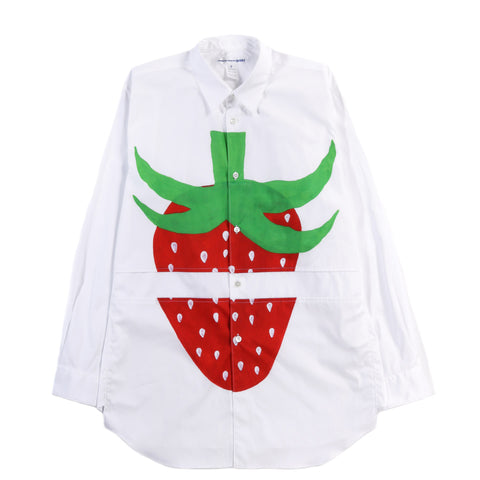 COMME DES GARCONS SHIRT B011 BRETT WESTFALL STRAWBERRY SHIRT WHITE