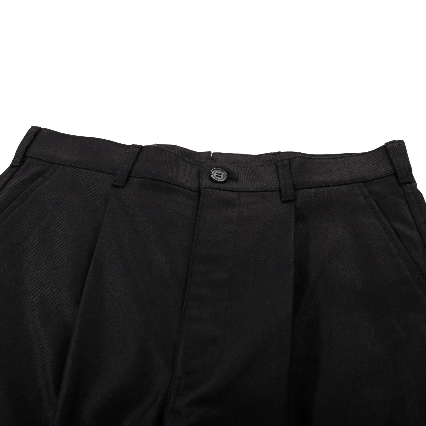 COMME DES GARCONS HOMME P034 WIDE PLEATED PANT HEAVY TWILL BLACK