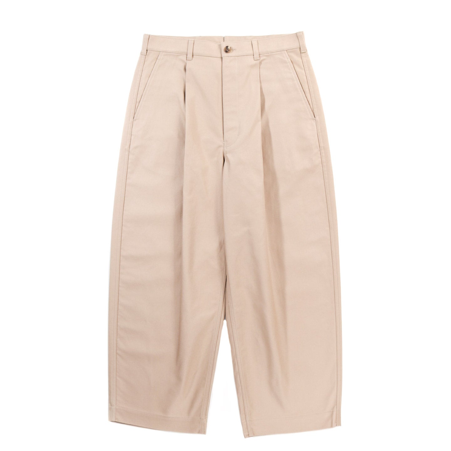 COMME DES GARCONS HOMME P034 WIDE PLEATED PANT HEAVY TWILL BEIGE