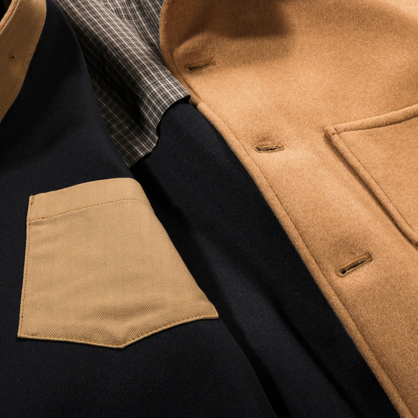 COMME DES GARCONS HOMME J023 BONDED WOOL JACKET CAMEL