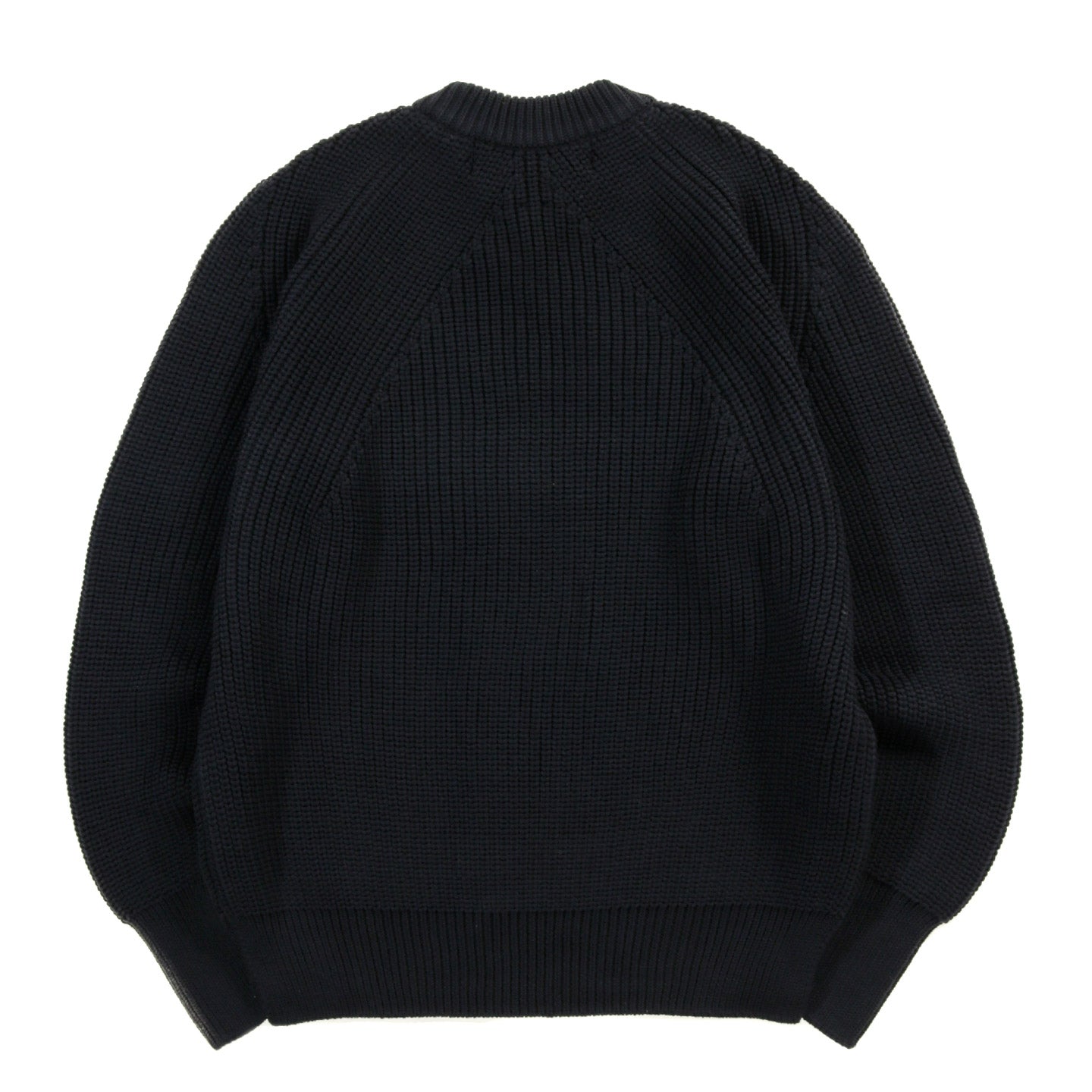 COMME DES GARCONS HOMME N001 WORSTED WOOL RIB KNIT SWEATER NAVY