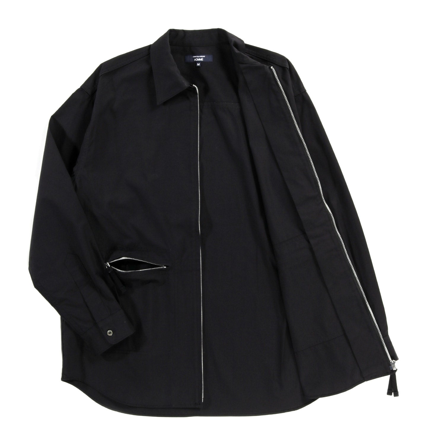 COMME DES GARCONS HOMME B008 ZIP SHIRT BLACK
