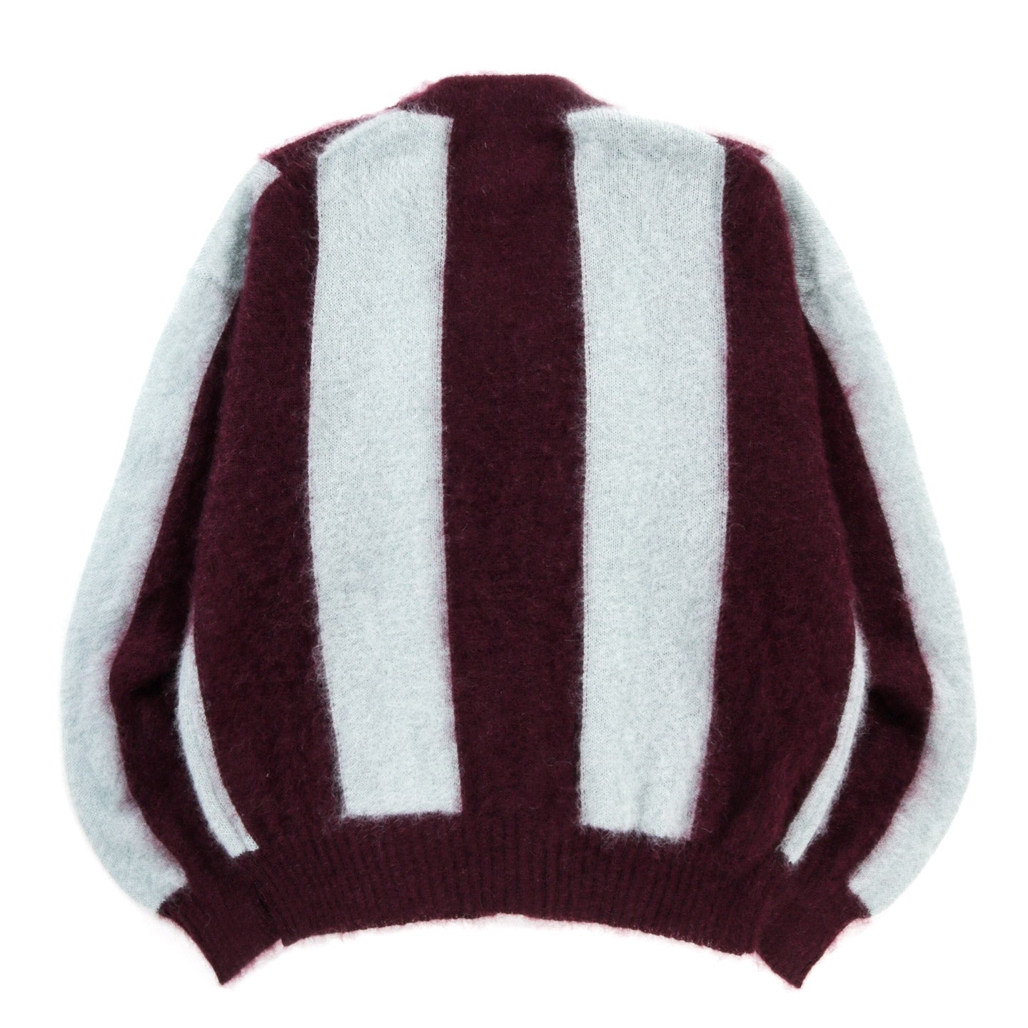 COGNOMEN FOOTBALL STRIPE KNIT CARDIGAN PURPLE