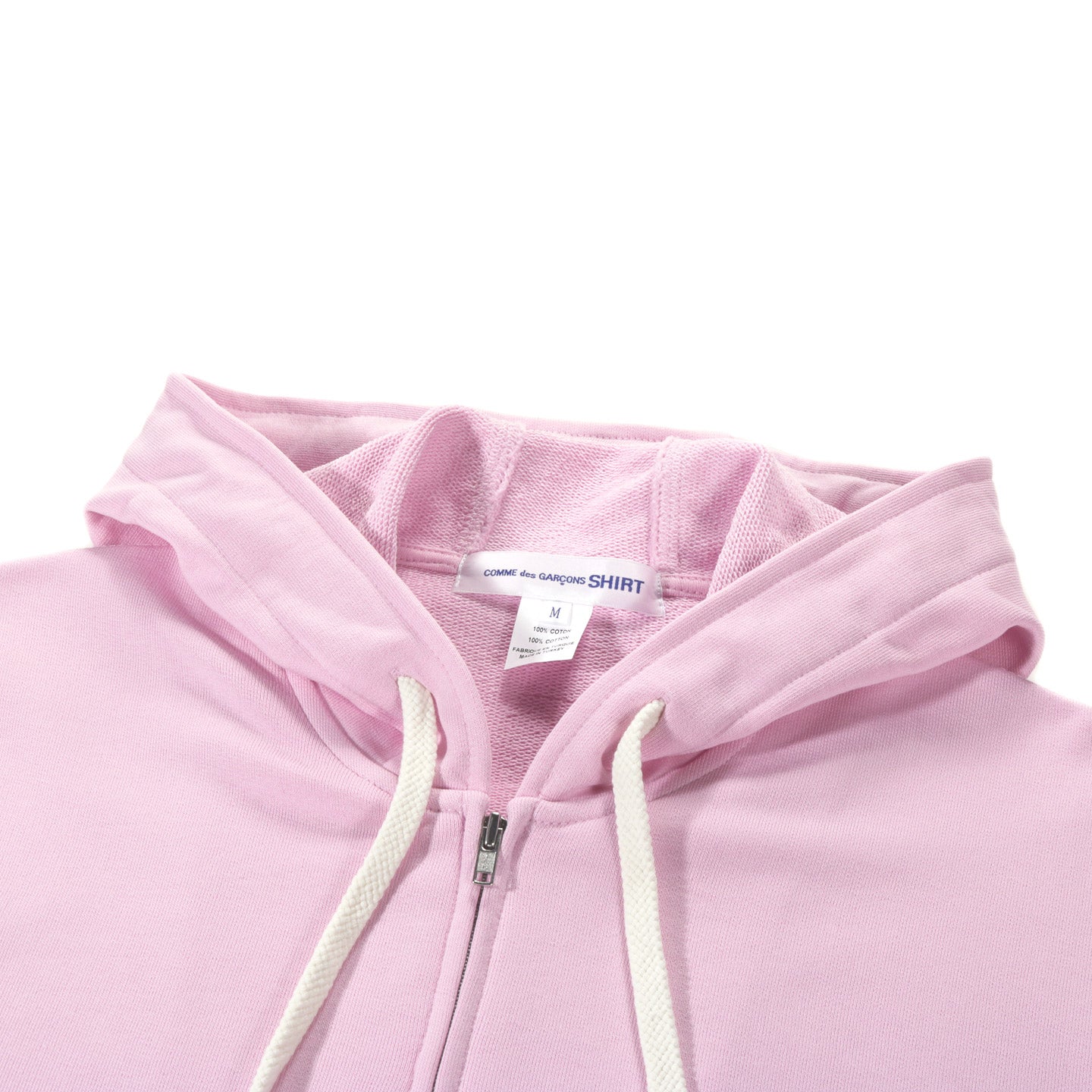 COMME DES GARCONS SHIRT T018 ZIP HOODED SWEATSHIRT PINK