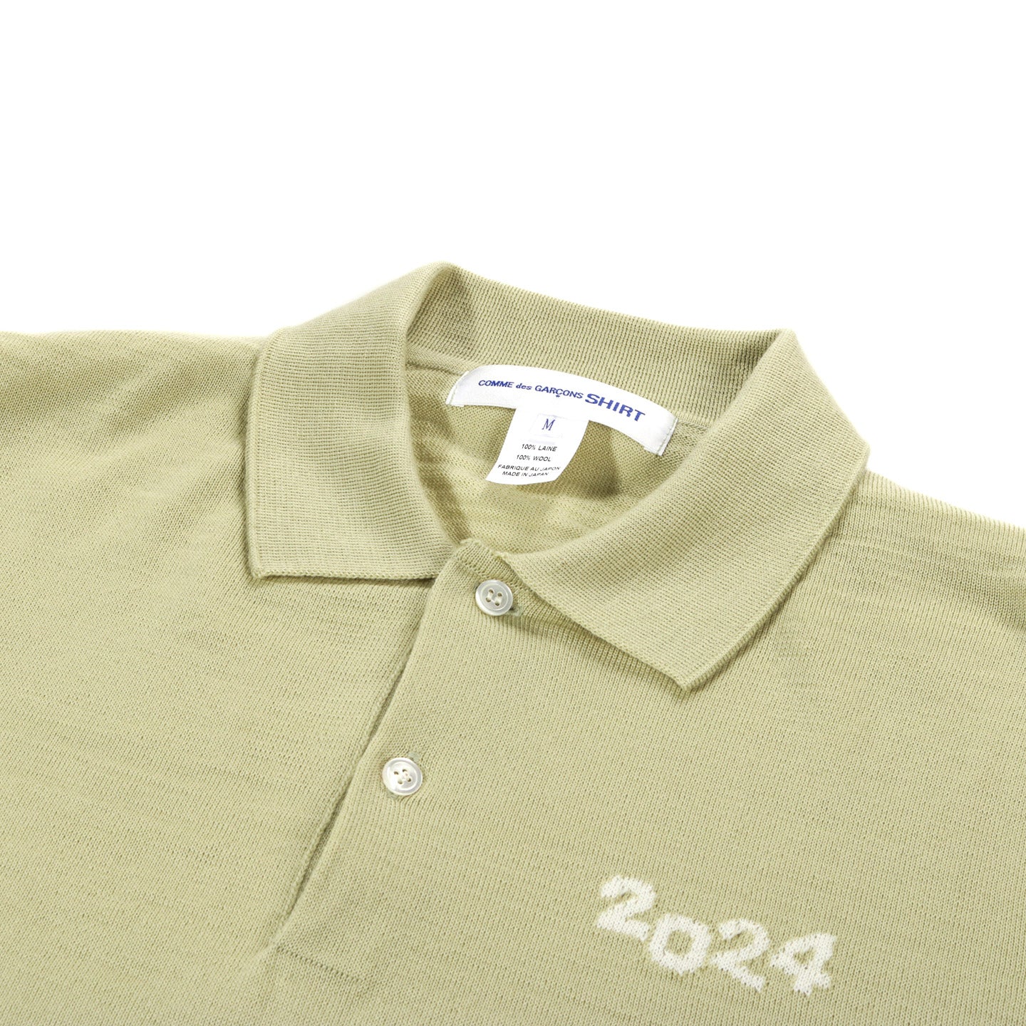 COMME DES GARCONS SHIRT N007 POLO SWEATER LIGHT GREEN