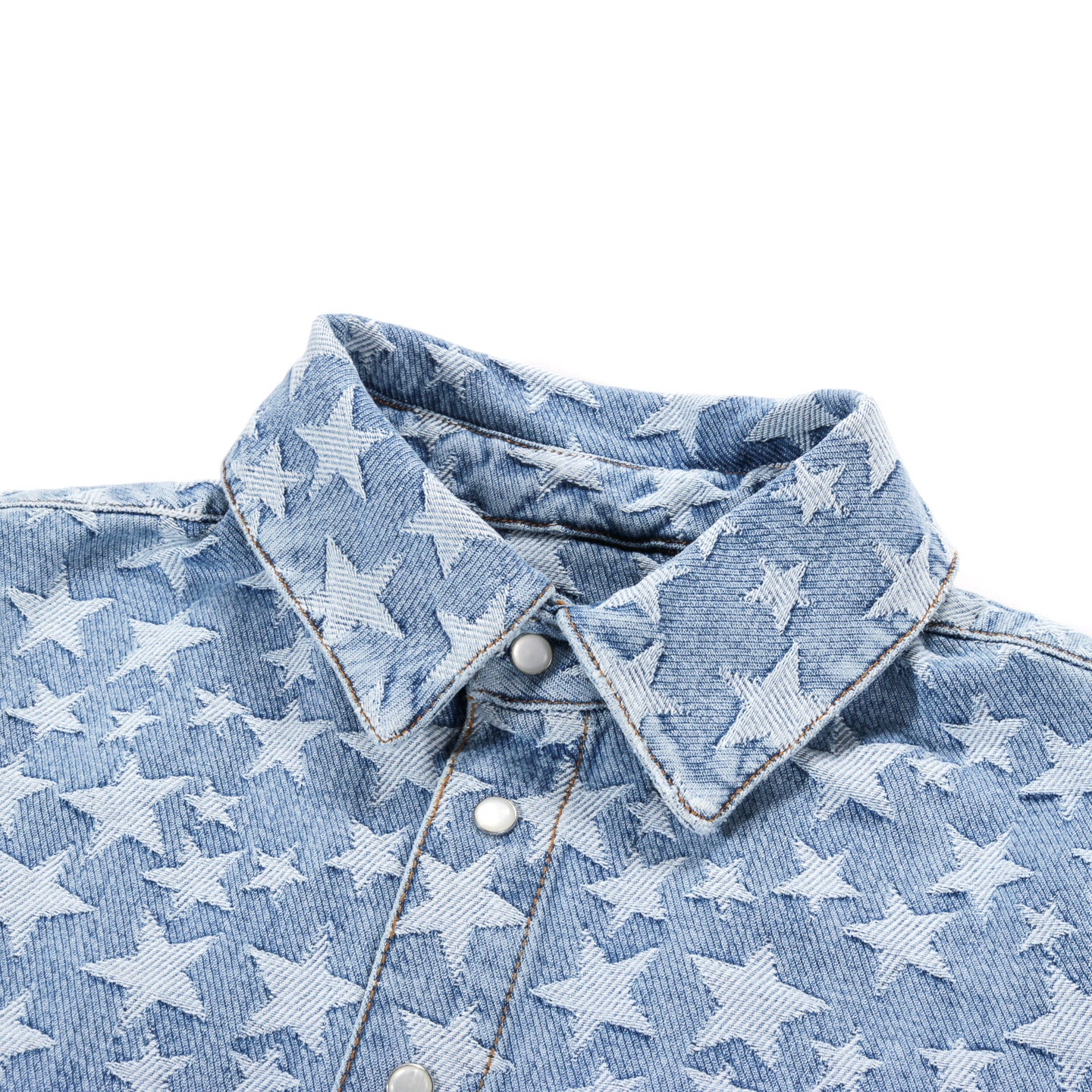 ERL DENIM JACQUARD OVERSHIRT LIGHT BLUE