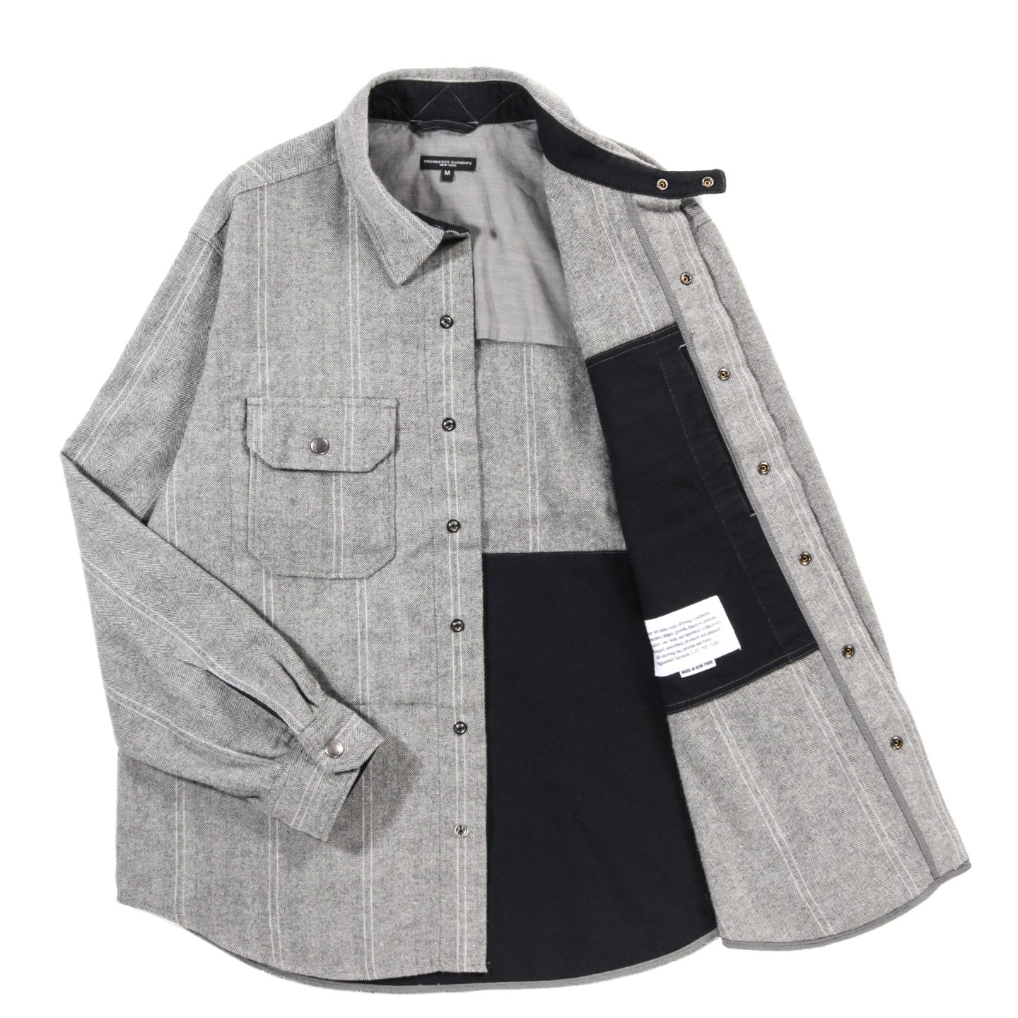 ENGINEERED GARMENTS CPO SHIRT JACKET LT. GREY WOOL STRIPED HB