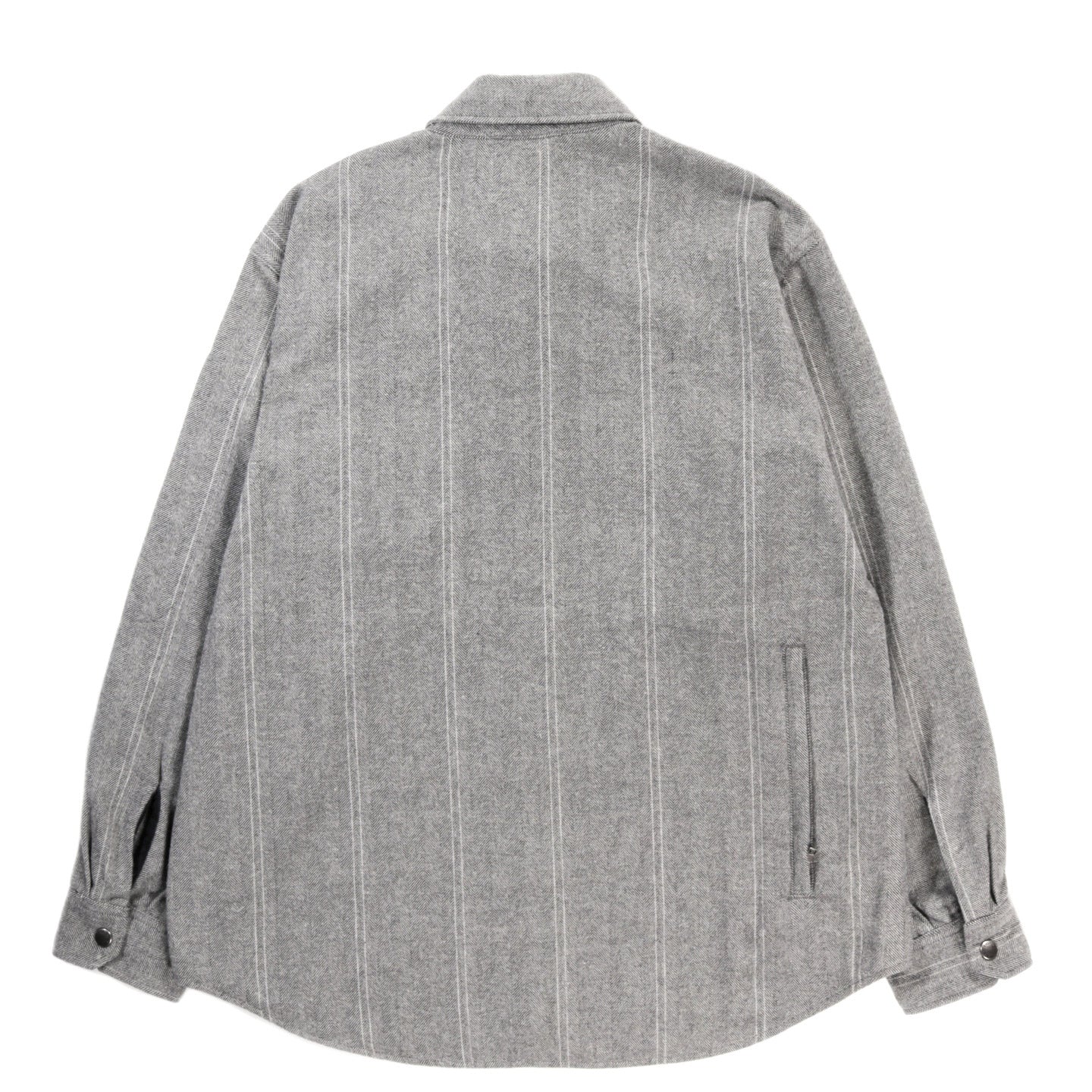 ENGINEERED GARMENTS CPO SHIRT JACKET LT. GREY WOOL STRIPED HB