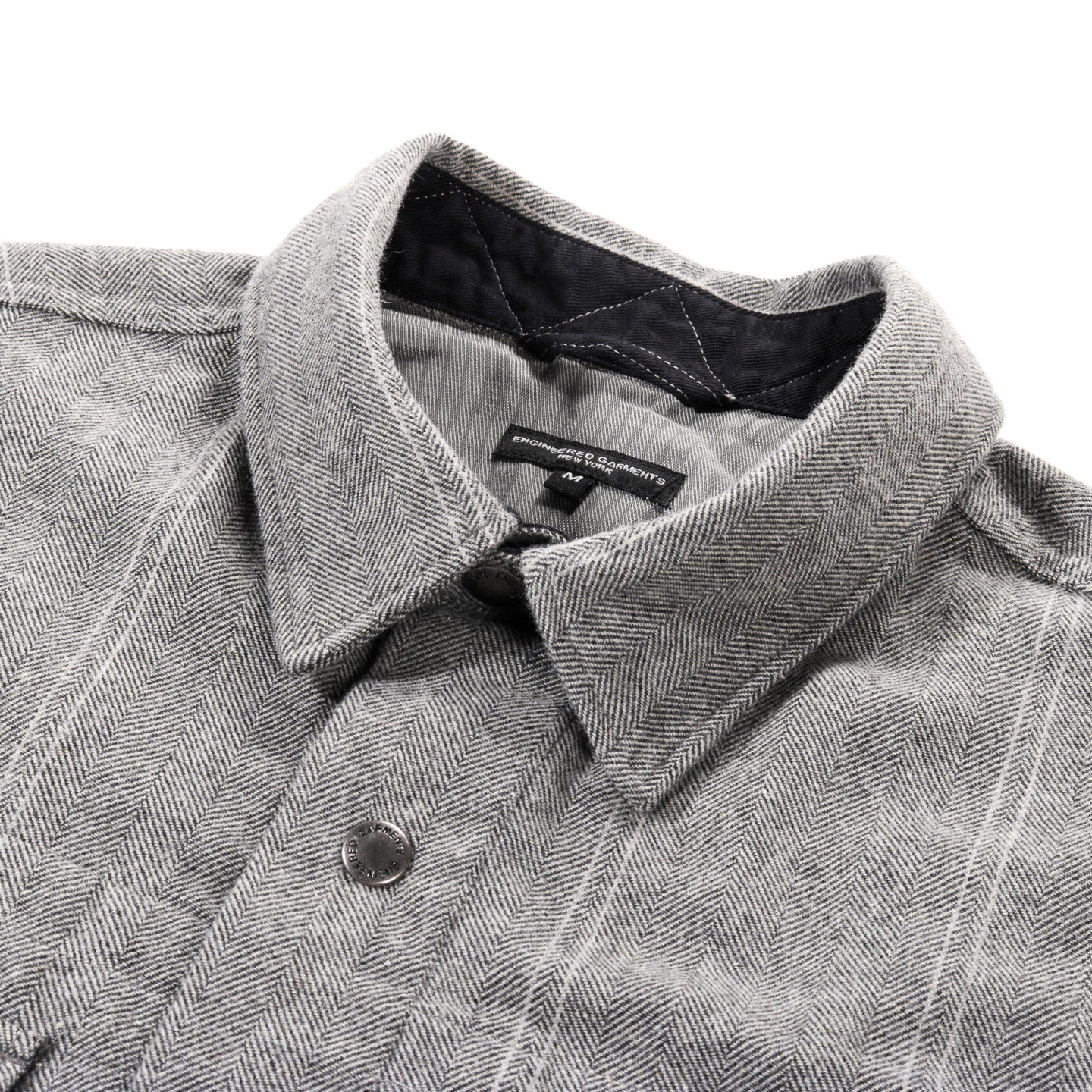 ENGINEERED GARMENTS CPO SHIRT JACKET LT. GREY WOOL STRIPED HB