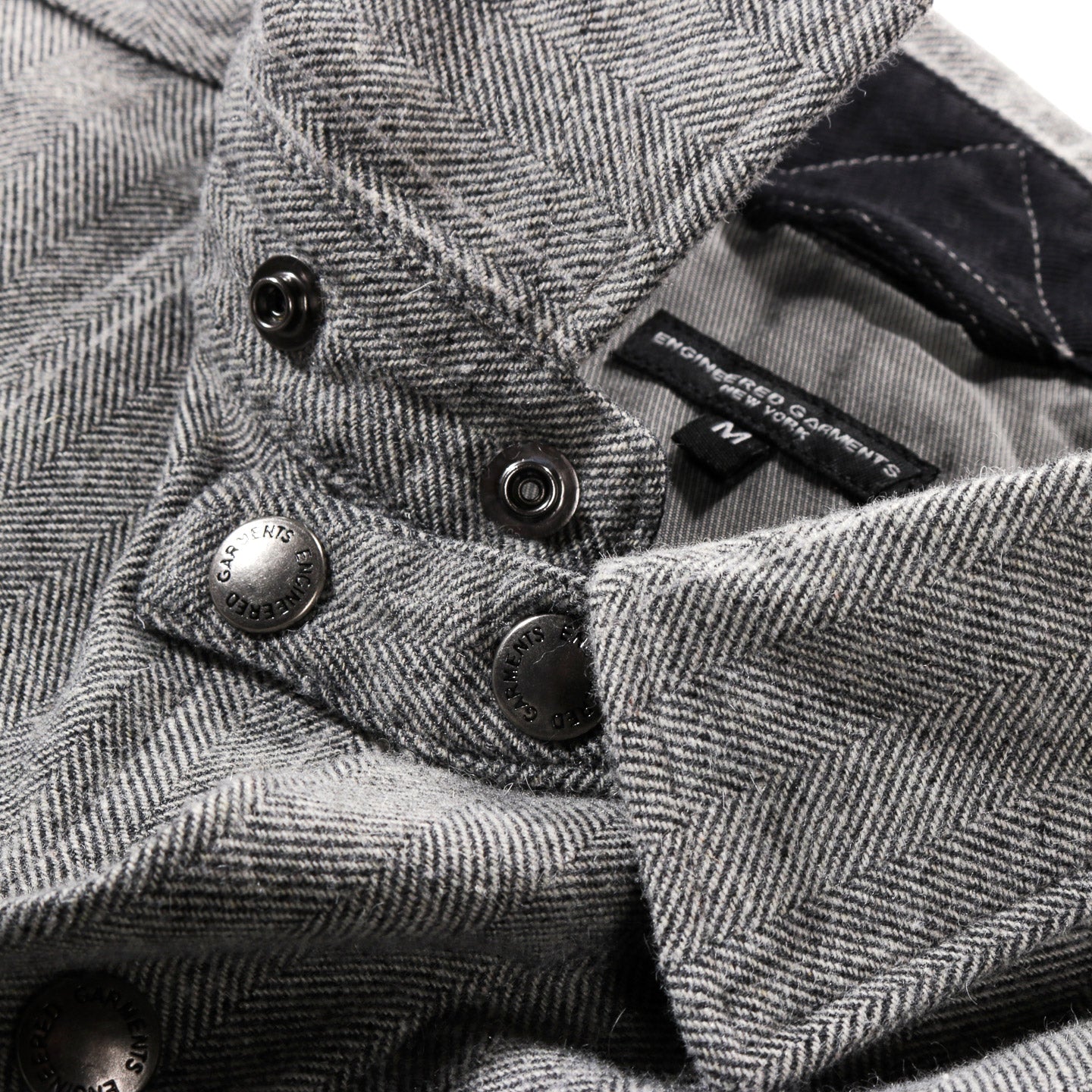 ENGINEERED GARMENTS CPO SHIRT JACKET LT. GREY WOOL STRIPED HB