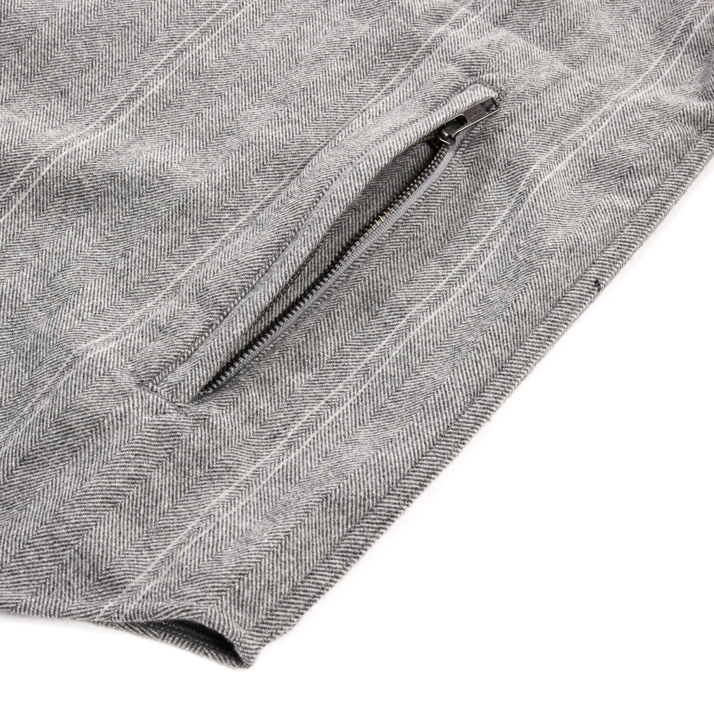 ENGINEERED GARMENTS CPO SHIRT JACKET LT. GREY WOOL STRIPED HB