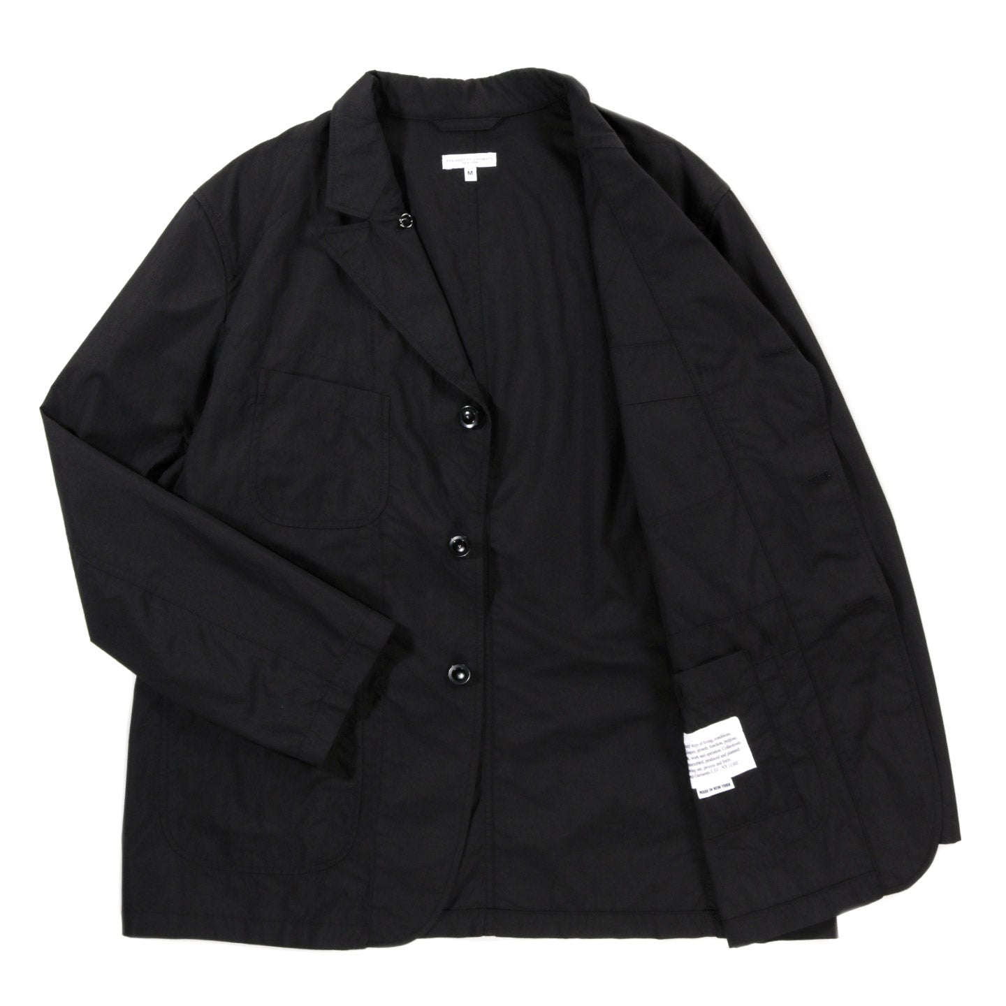 ENGINEERED GARMENTS BEDFORD JACKET BLACK LT. WEIGHT NYCO POPLIN