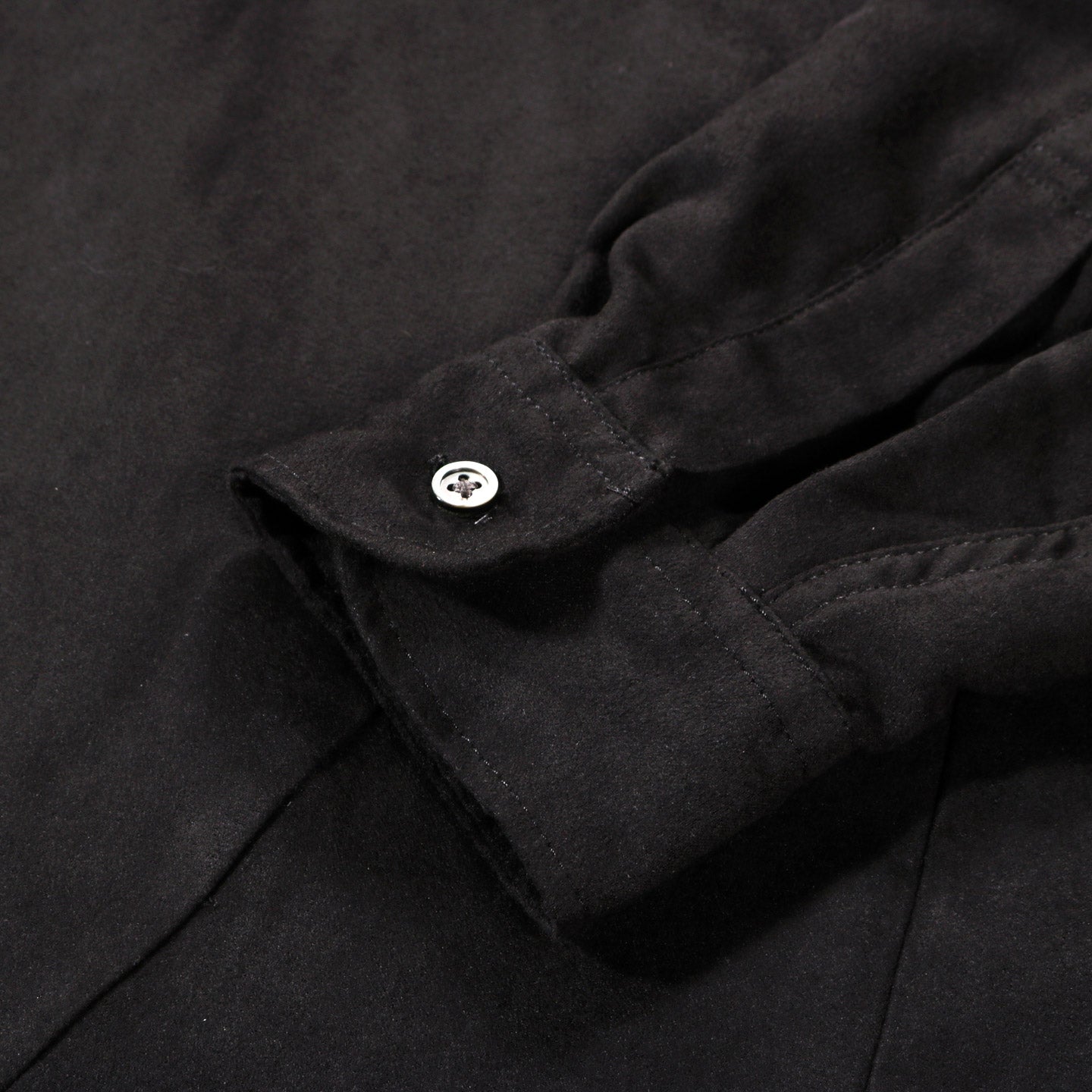 ENGINEERED GARMENTS FLARED SHIRT BLACK POLY FAKE SUEDE