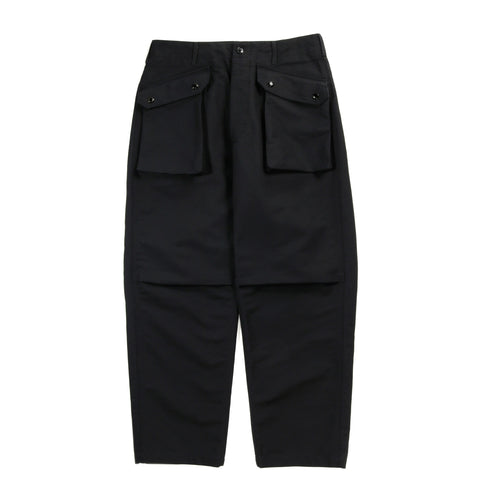 ENGINEERED GARMENTS NORWEGIAN ARMY PANT BLACK COTTON DOUBLE CLOTH