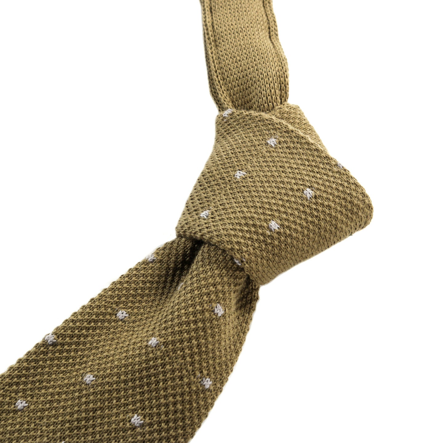 ENGINEERED GARMENTS KNIT TIE OLIVE POLKA DOT