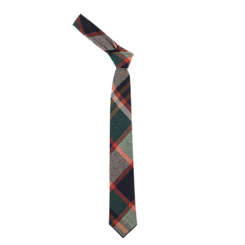 ENGINEERED GARMENTS NECK TIE NAVY / BROWN HEAVY WOOL PLAID