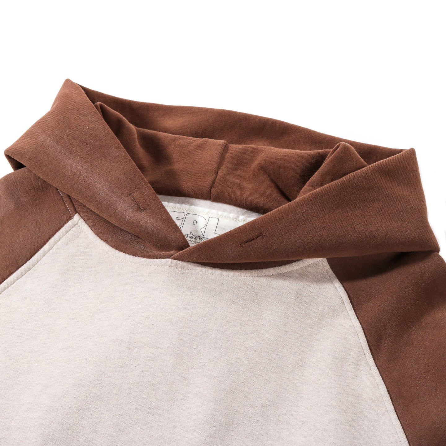 ERL RAGLAN HOODIE WHITE / BROWN