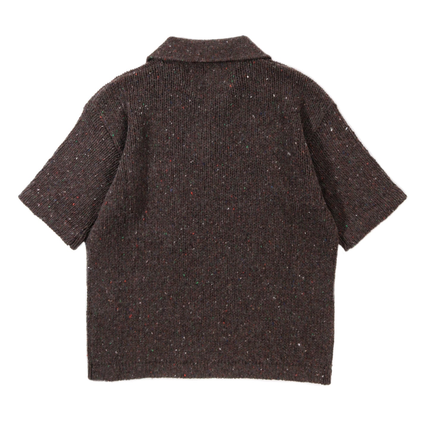 ERL KNIT POLOSHIRT WITH LOGO EMBROIDERY DARK BROWN