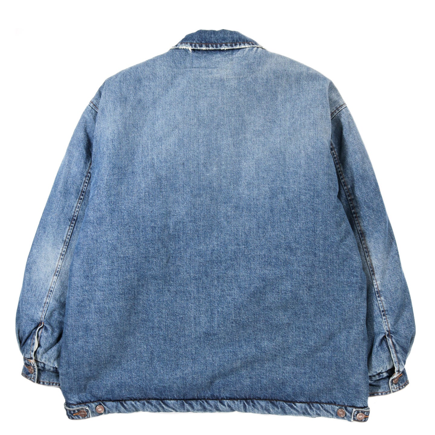 ERL DISTRESSED DENIM SHERPA COAT BLUE