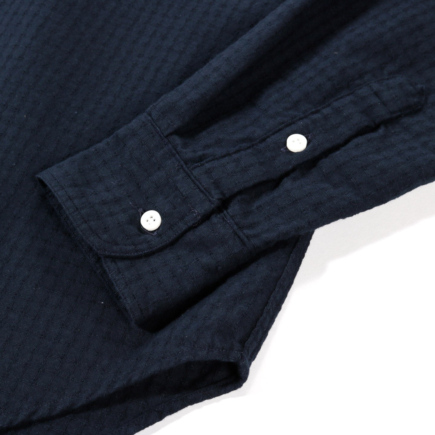 GITMAN VINTAGE BUTTON DOWN NAVY SASHIKO STYLE DOBBY