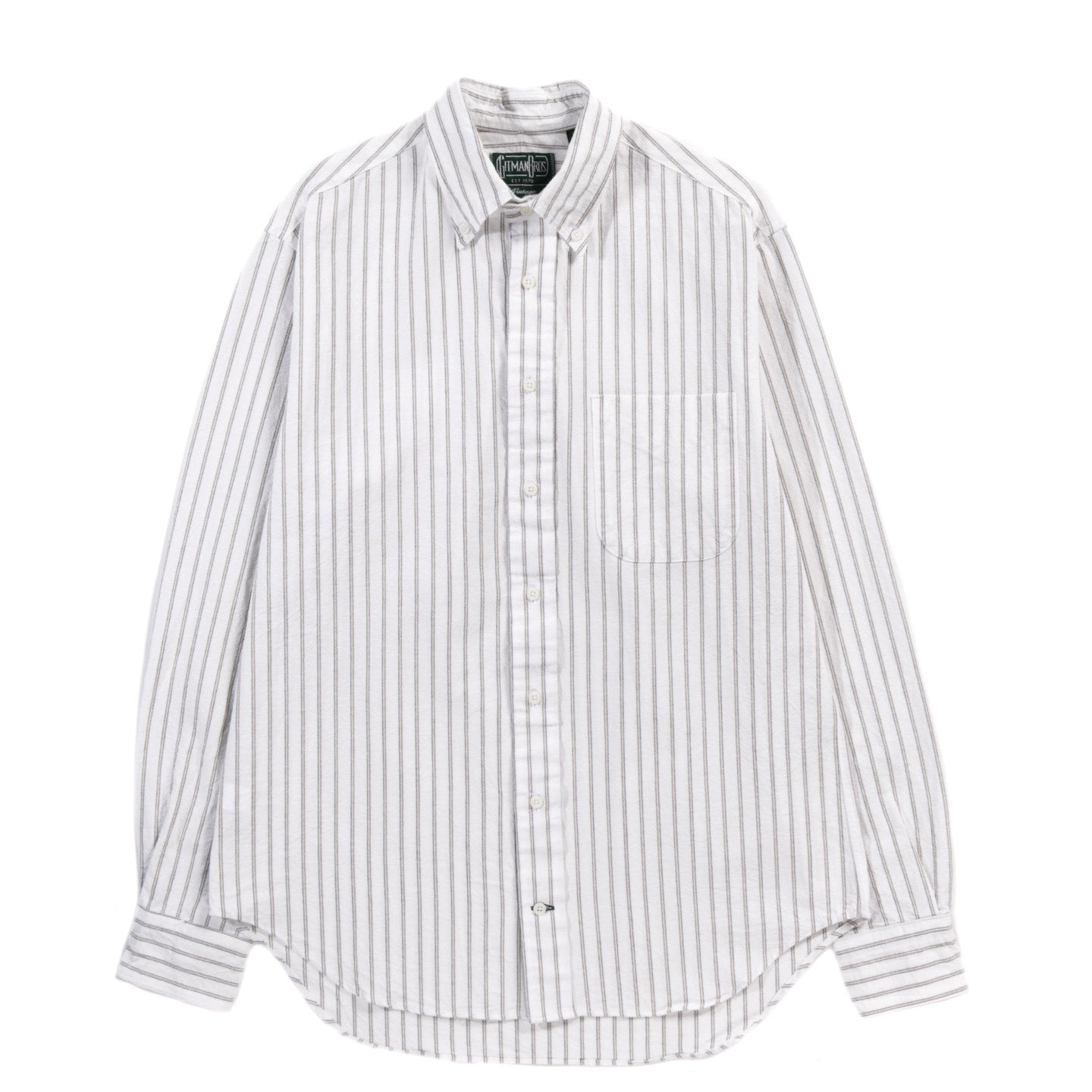 GITMAN VINTAGE BUTTON DOWN WHITE JAPANESE STRIPED OXFORD