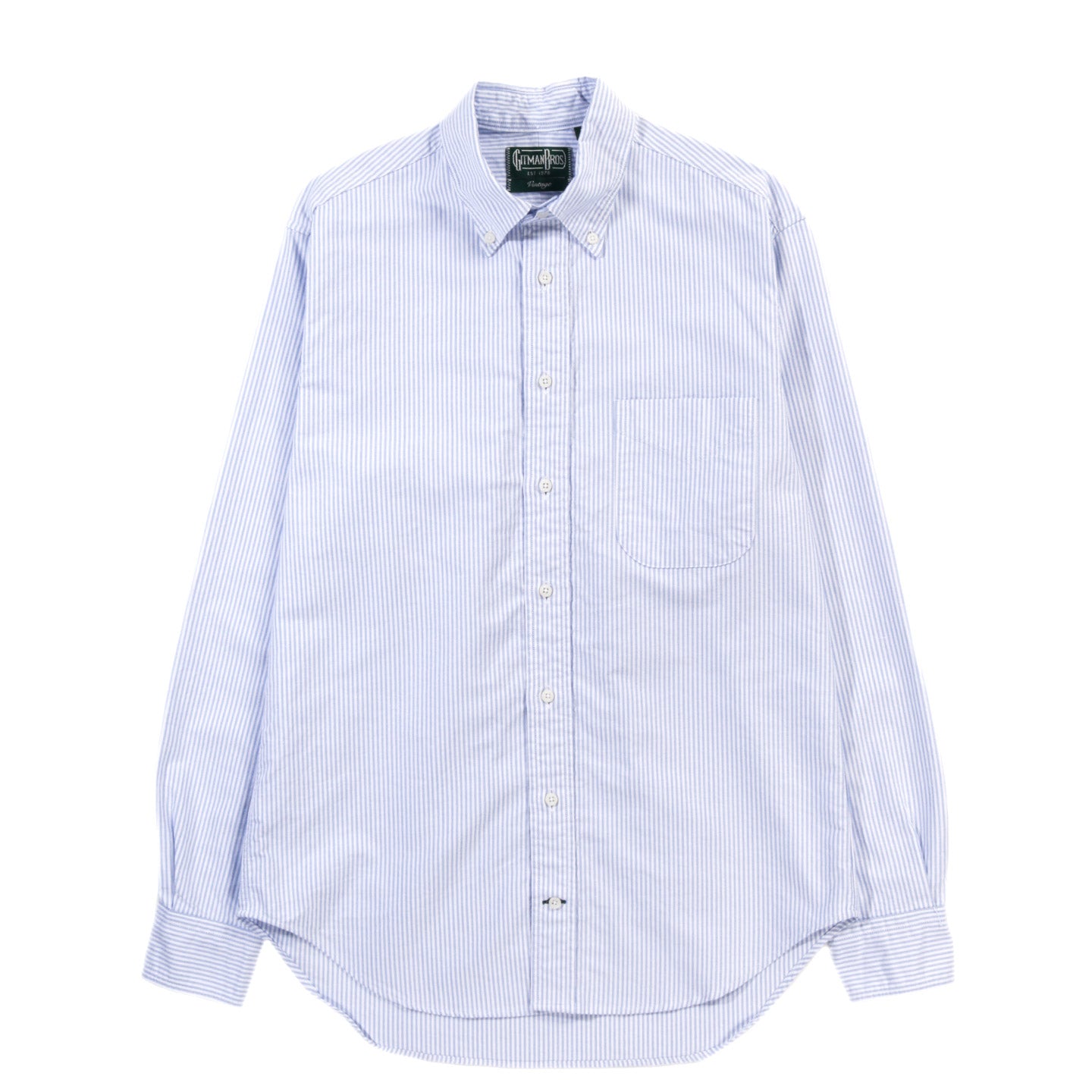 GITMAN VINTAGE BUTTON DOWN CLASSIC BLUE STRIPE OXFORD