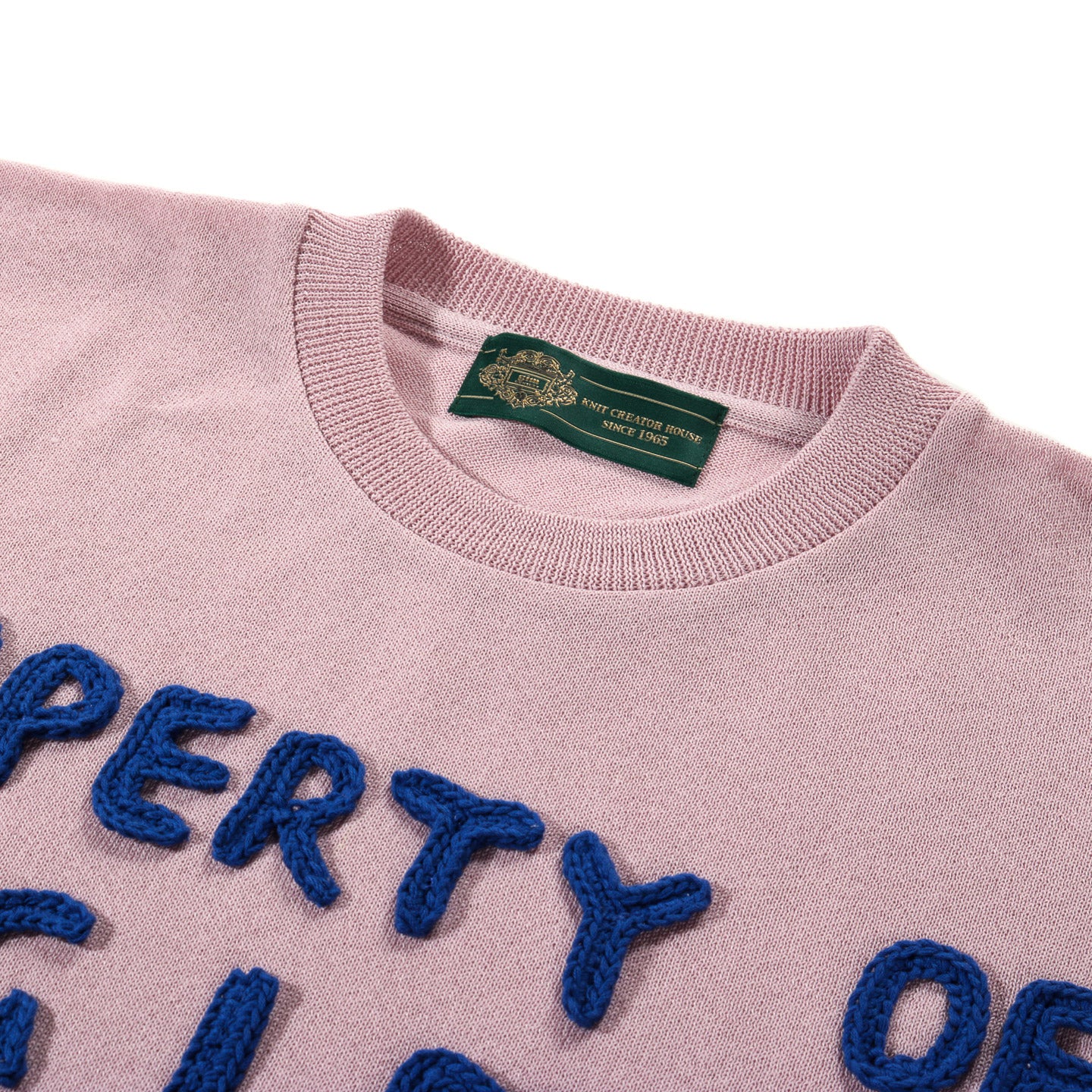 GIM CONTEXT COLLEGIATE-STYLE KNIT T-SHIRT PINK