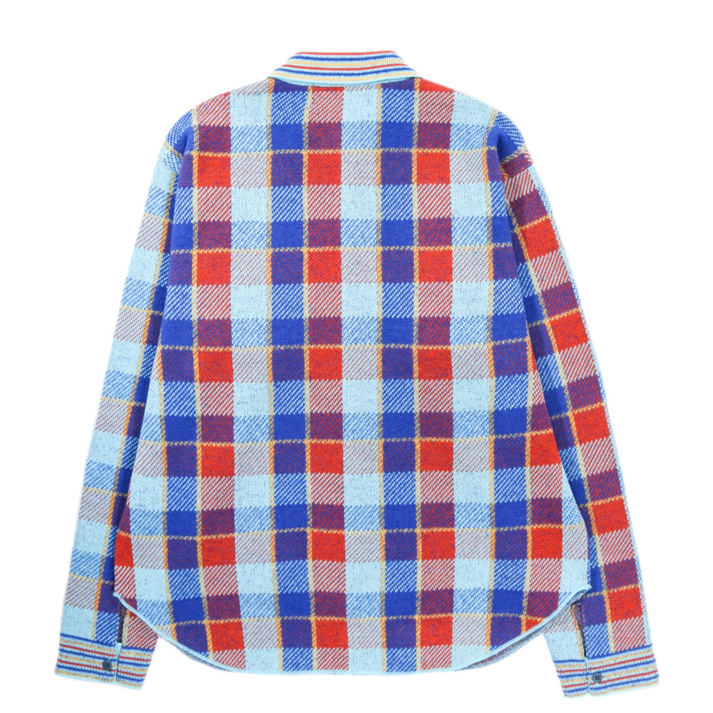 GIM CONTEXT KNITTED CHECK SHIRT BLUE