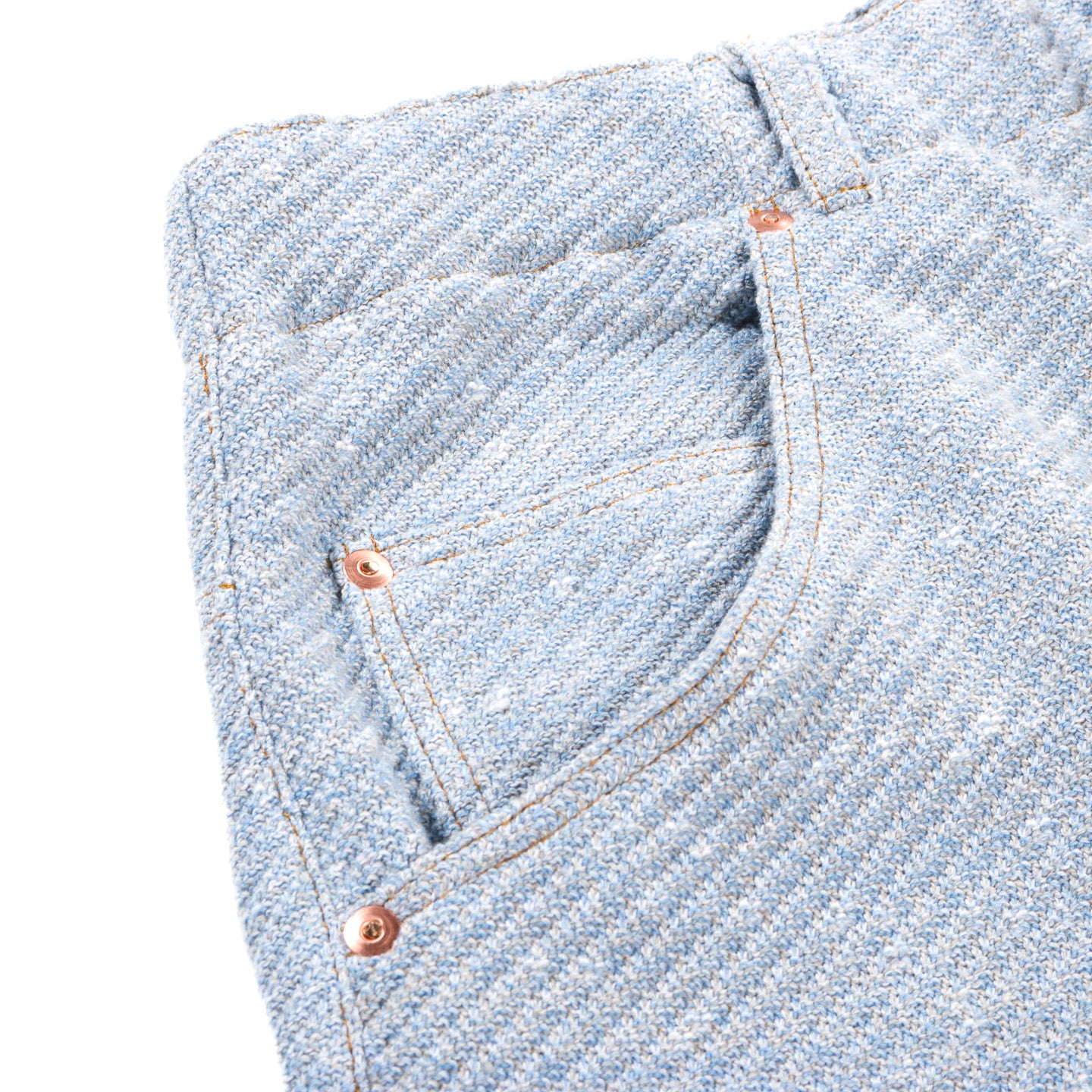 GIM CONTEXT KNITTED DENIM SHORTS LIGHT BLUE