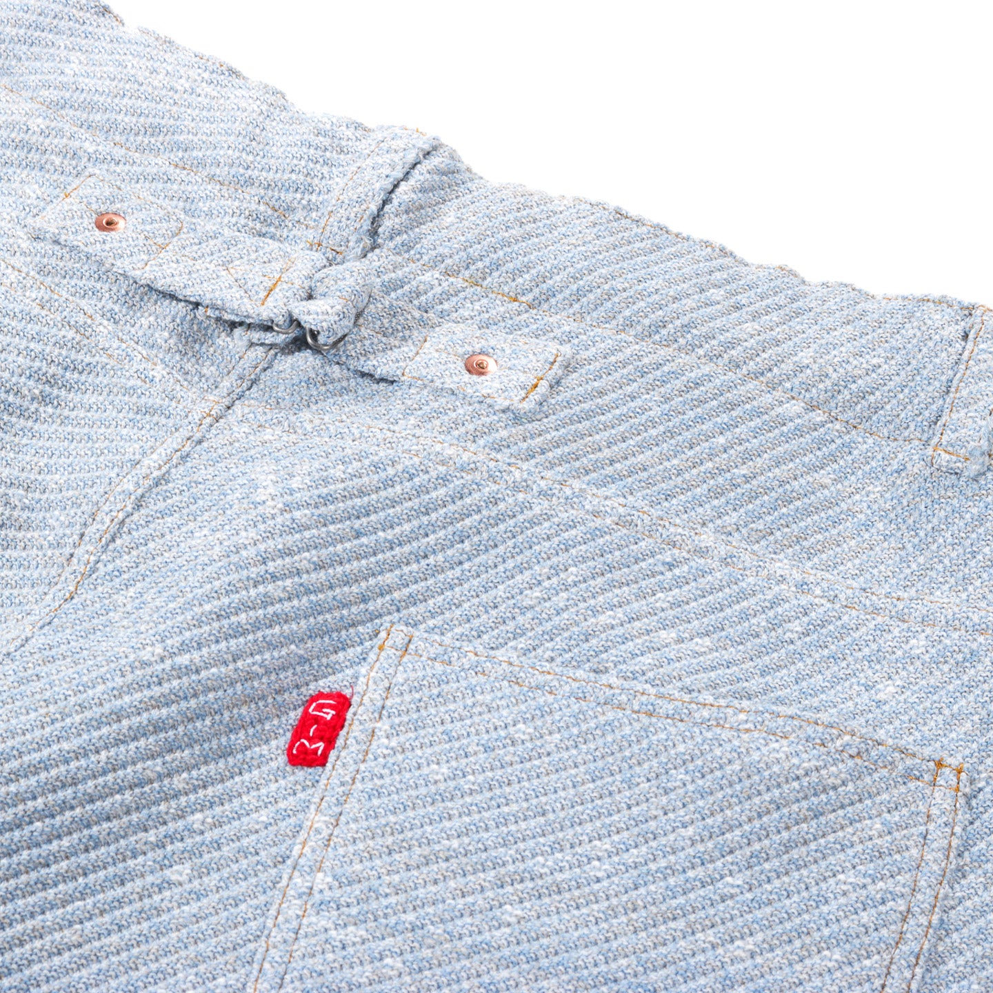 GIM CONTEXT KNITTED DENIM SHORTS LIGHT BLUE