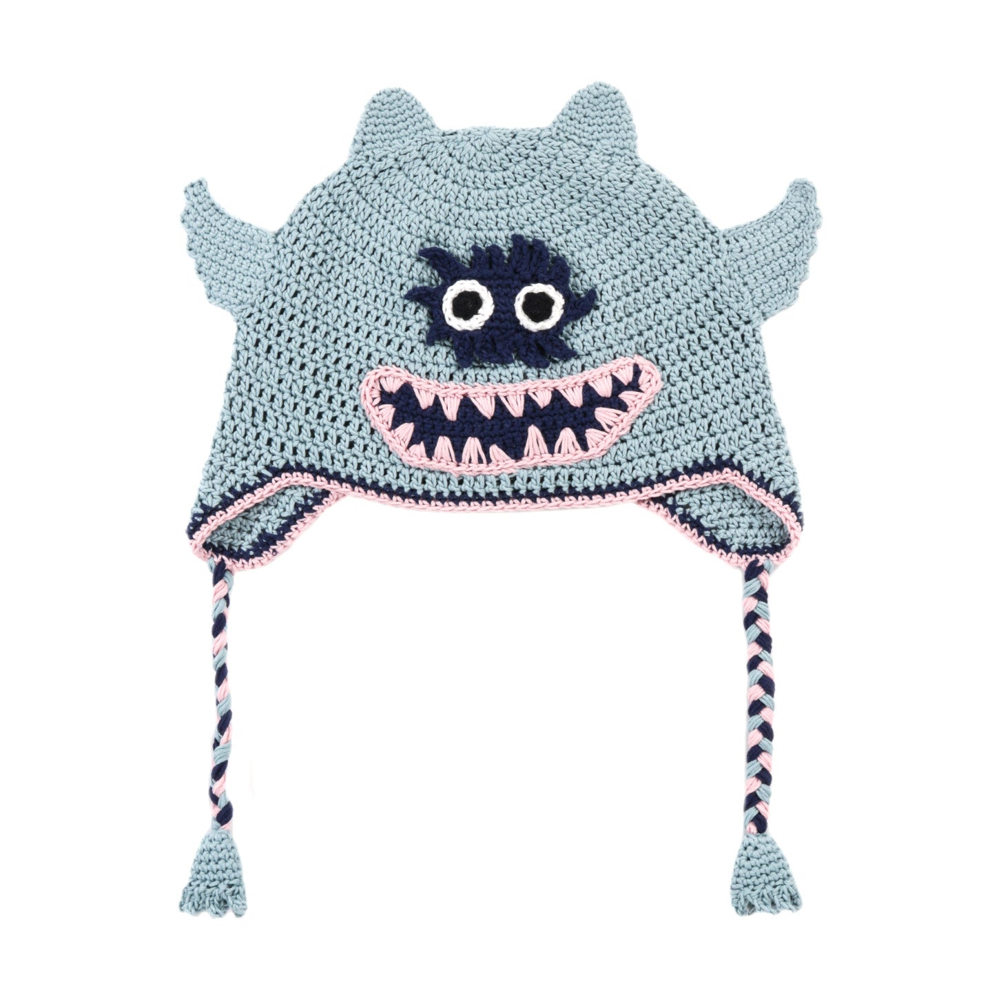 GIM CONTEXT CROCHET MONSTER KNIT CAP SAX