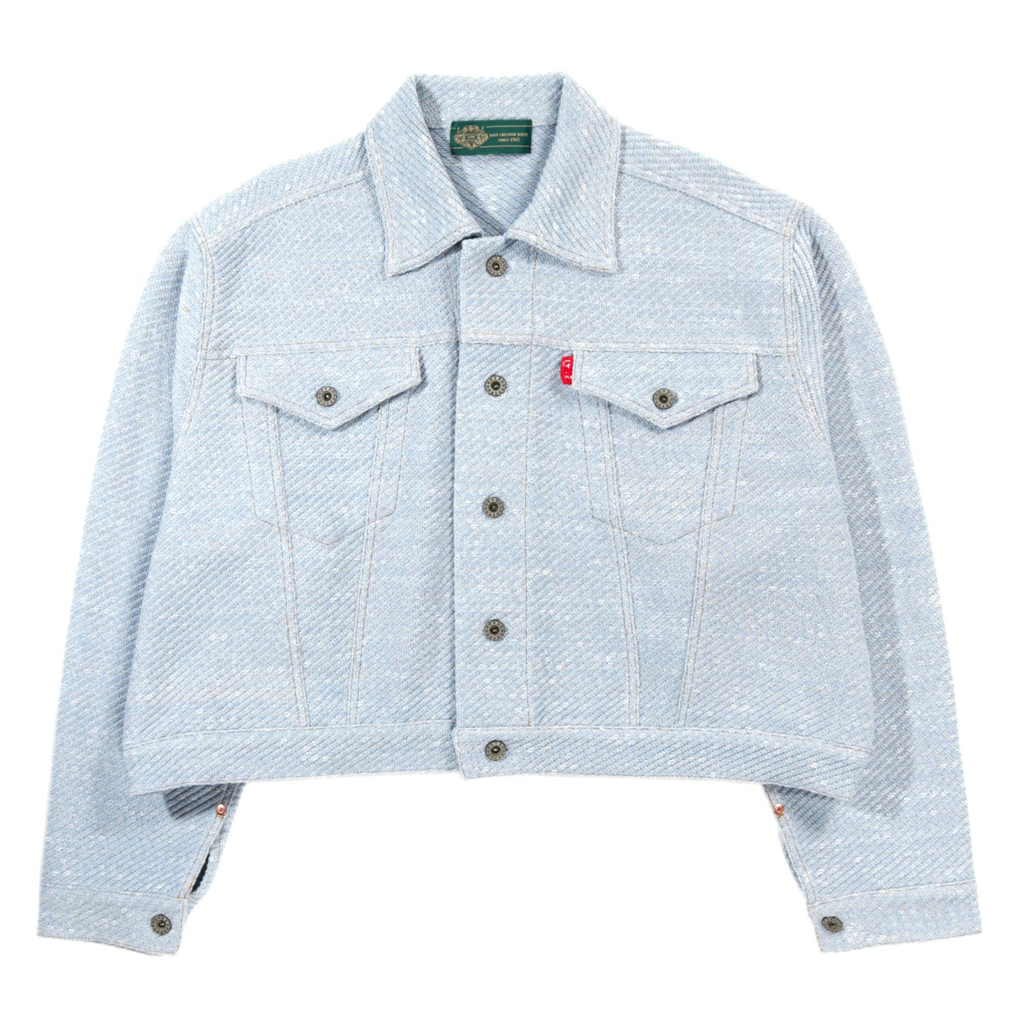GIM CONTEXT KNITTED DENIM JACKET LIGHT BLUE