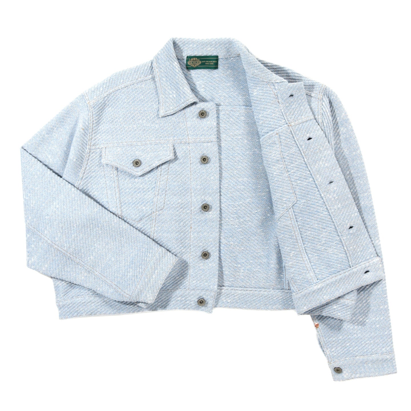 GIM CONTEXT KNITTED DENIM JACKET LIGHT BLUE