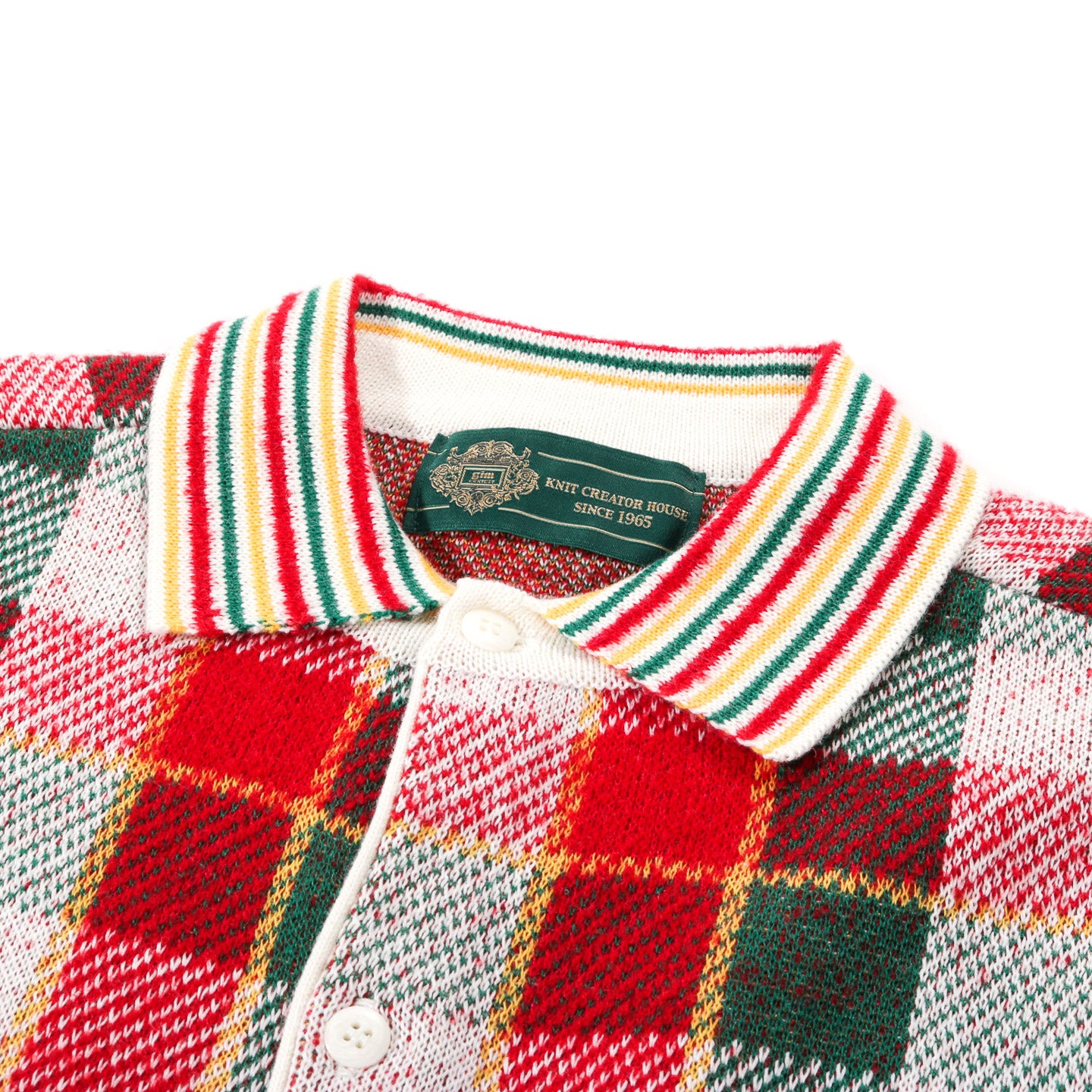 GIM CONTEXT KNITTED CHECK SHIRT RED