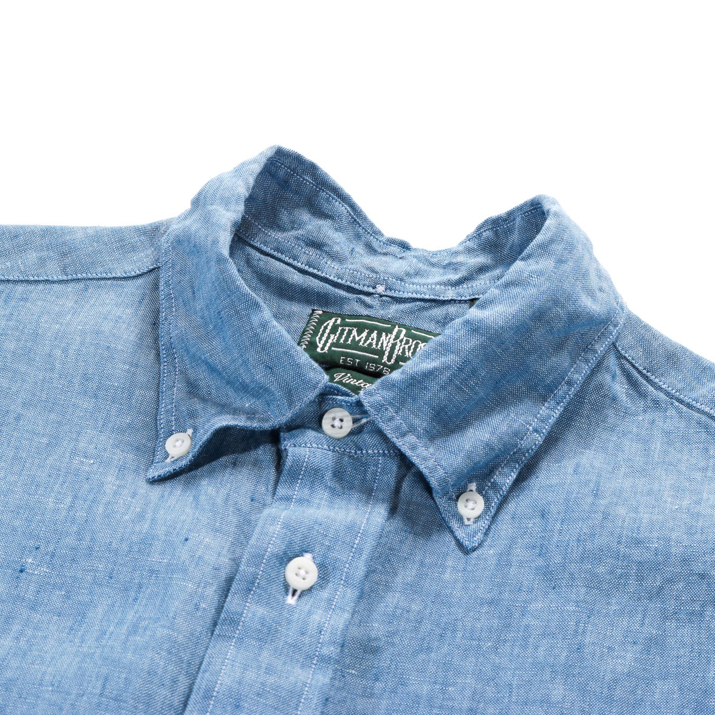 GITMAN VINTAGE BUTTON DOWN CHAMBRAY LINEN