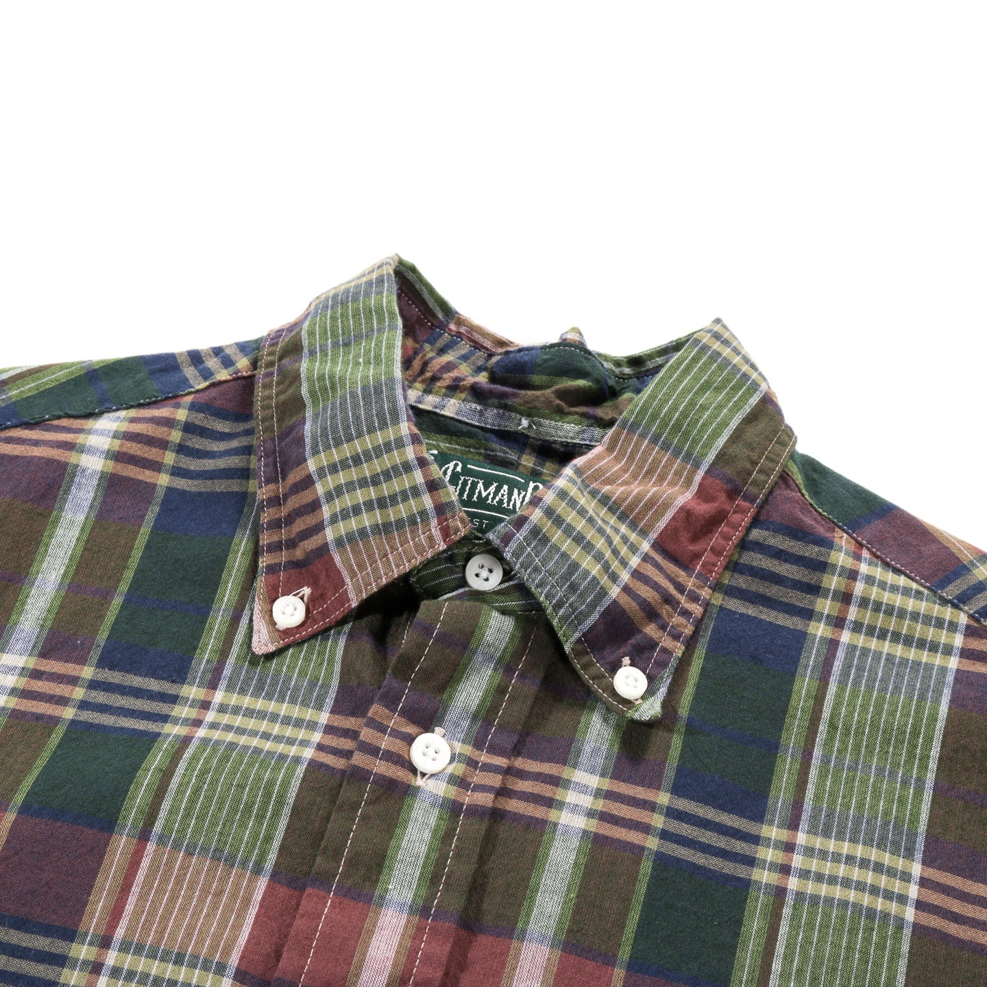 GITMAN VINTAGE BUTTON DOWN BROWN ARCHIVE INDIAN MADRAS