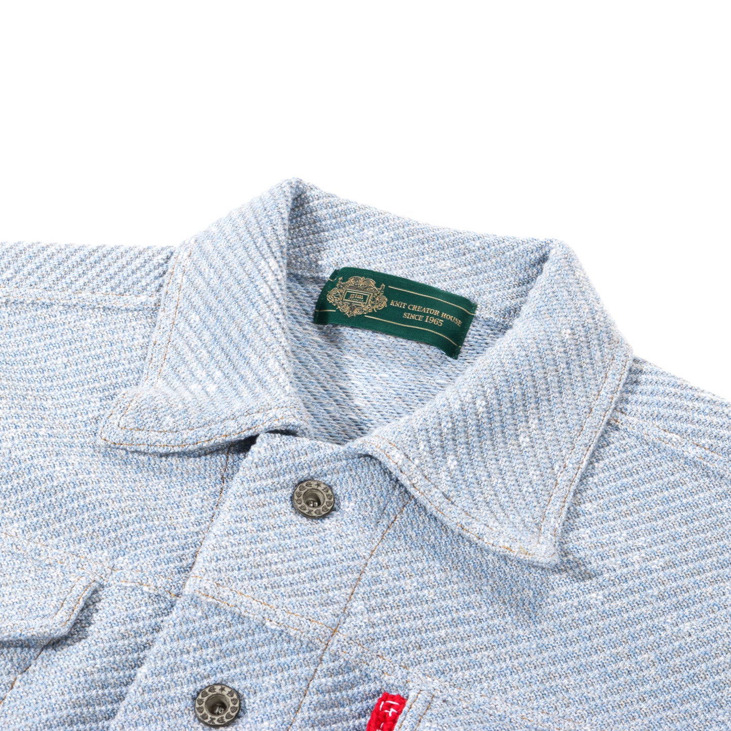 GIM CONTEXT KNITTED DENIM JACKET LIGHT BLUE