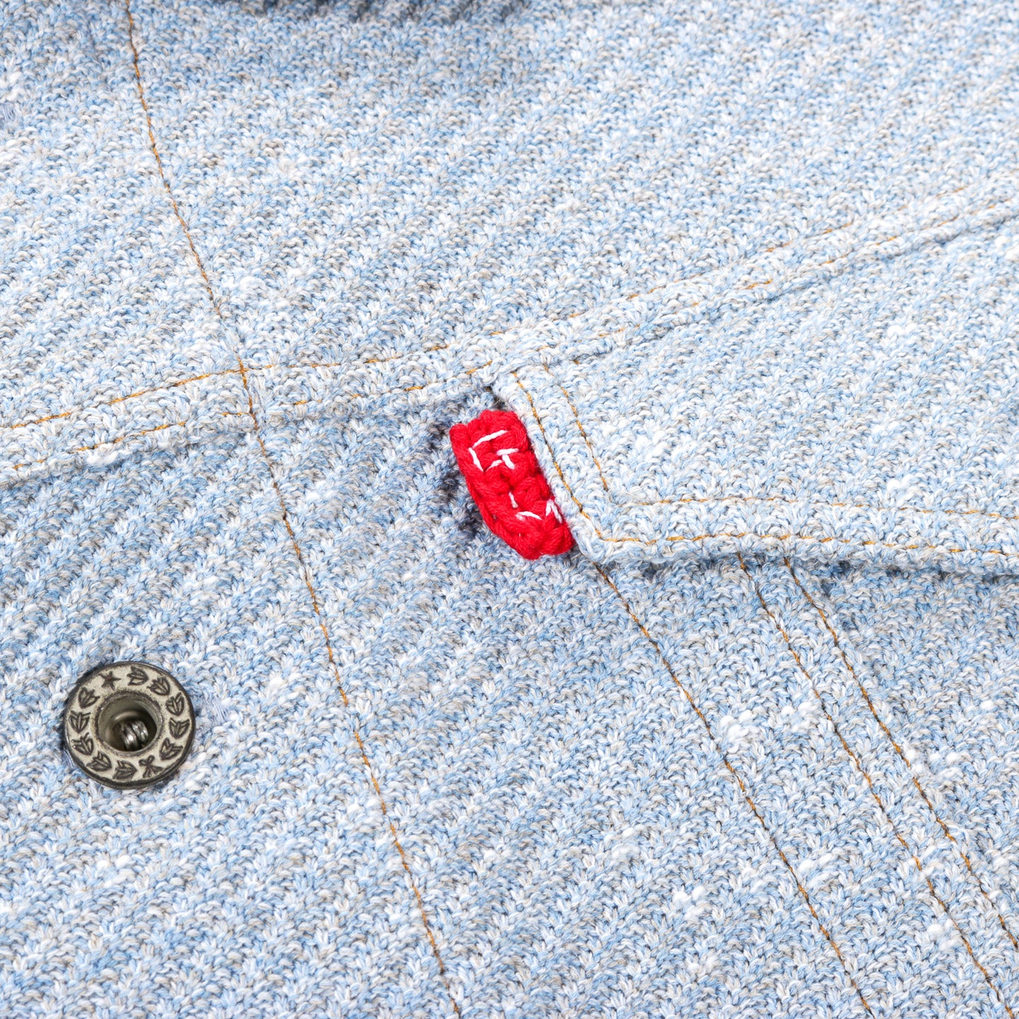 GIM CONTEXT KNITTED DENIM JACKET LIGHT BLUE