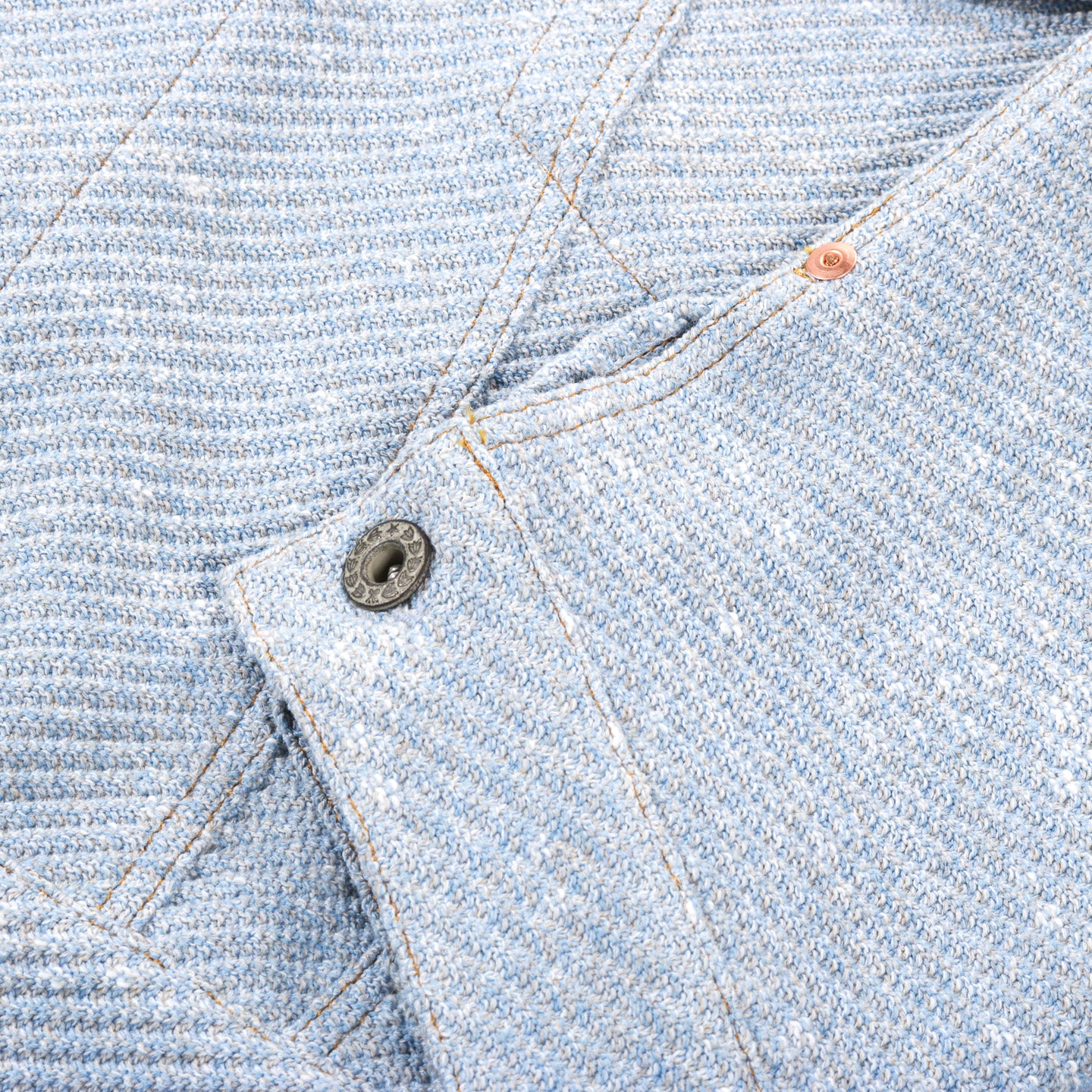 GIM CONTEXT KNITTED DENIM JACKET LIGHT BLUE